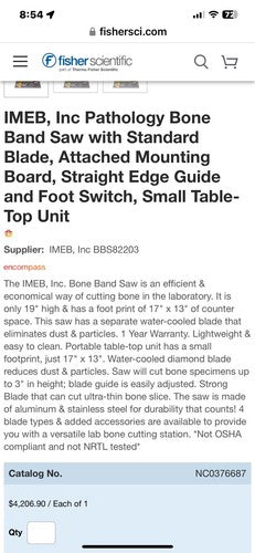 IMEB Pathology Bone Band Saw