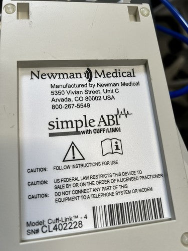 Newman Medical Cuff-Link-4 Simple ABI W/ Controller With Stand And Extras
