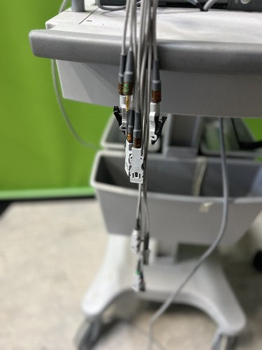GE Medical MAC 5500HD EKG ECK W/ CAMERA, PN# 2053900-001 and Trolley Cart.