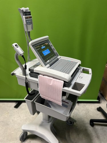 GE Medical MAC 5500HD EKG ECK W/ CAMERA, PN# 2053900-001 and Trolley Cart.