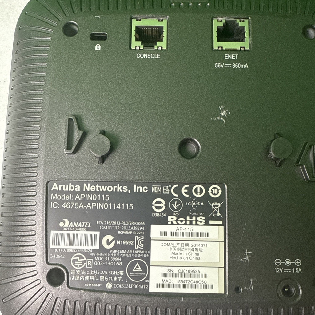 ARUBA Networks AP-115 APIN0115 Dual Band 450Mbps PoE Wireless Access Point