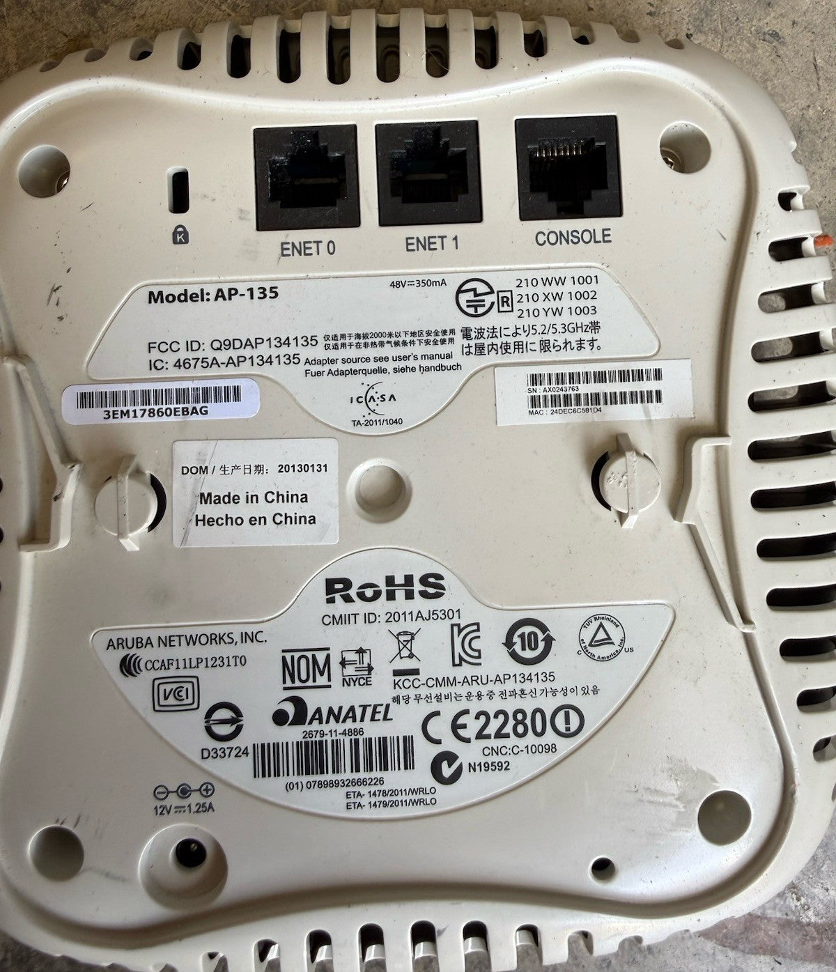 RoHS Model: AP-135-US (36.5-279-12.25)