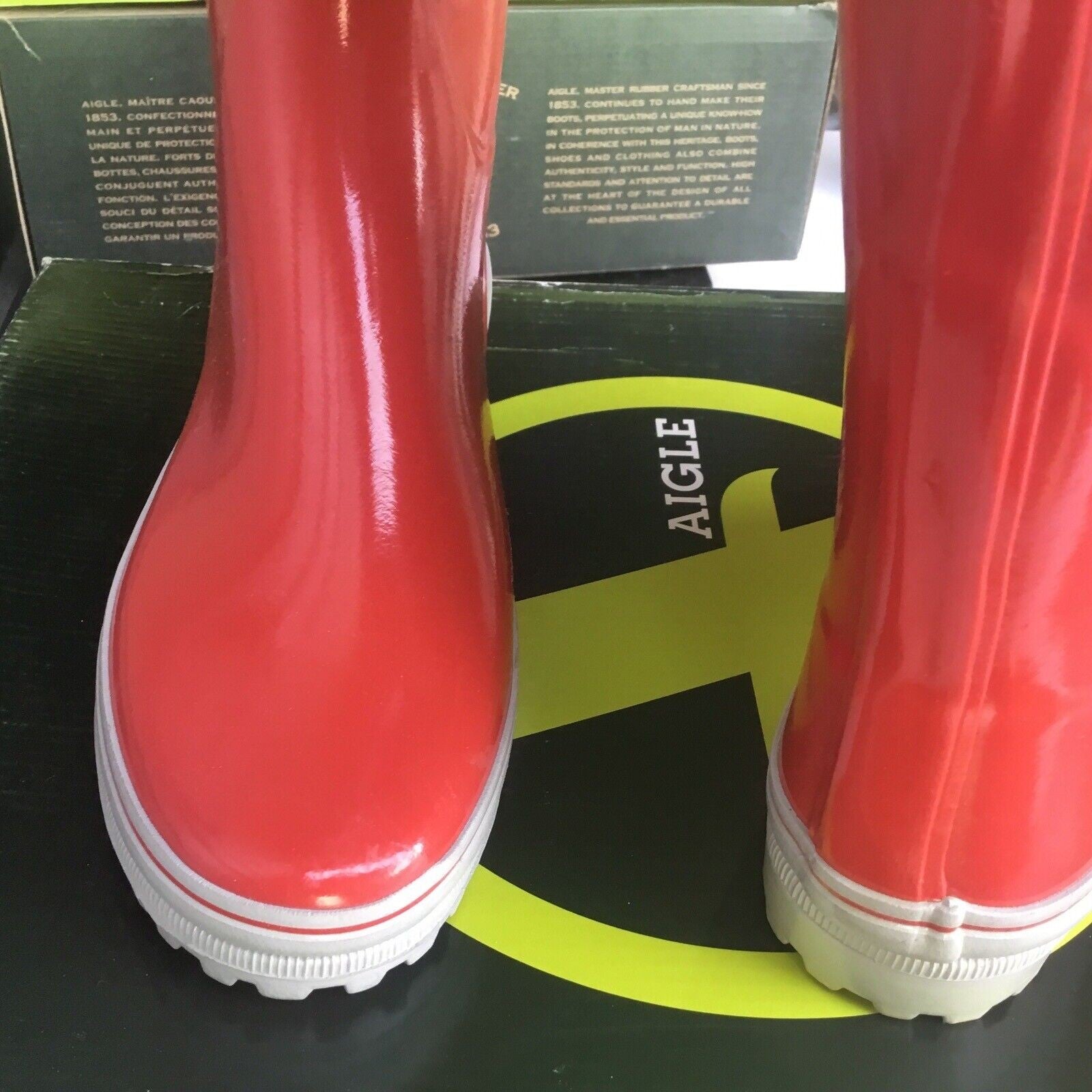 Aigle EUR Size 38 Women's Rain Boots Venise Red Croisiere Size 6.5