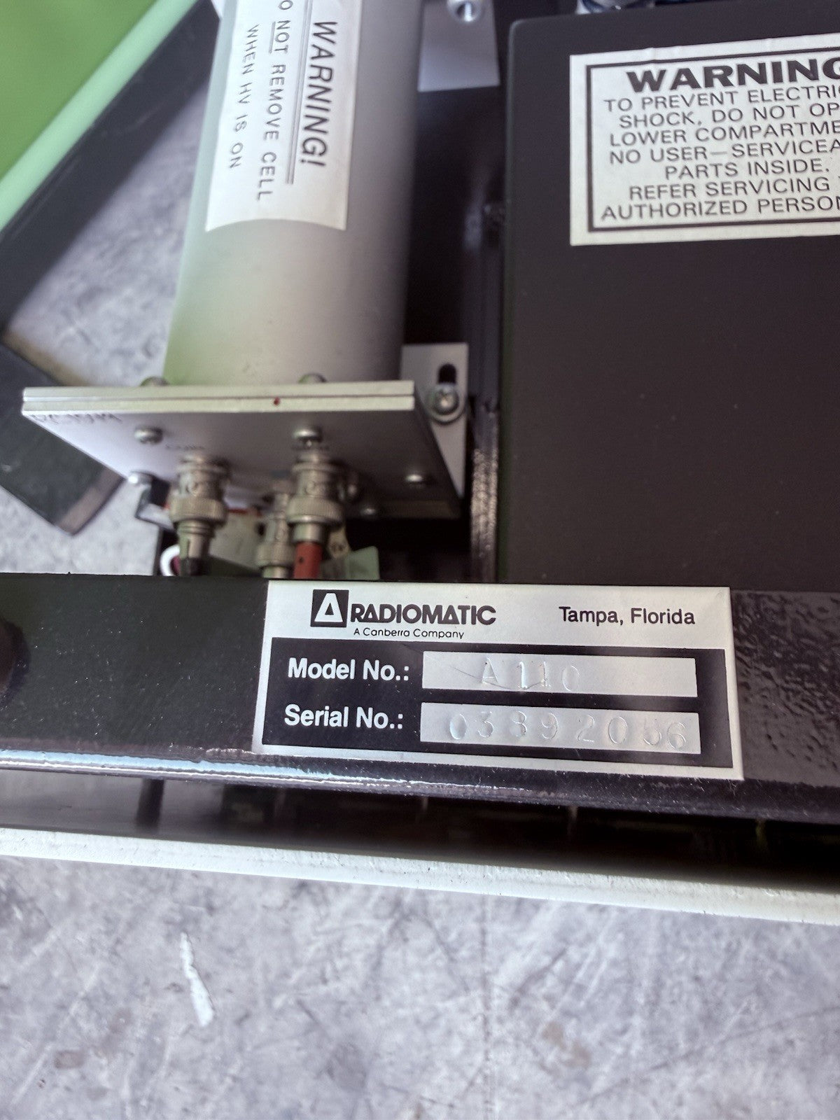 CANBERRA RADIOMATIC INTRUMENTS A-100 RADIOACTIVE FLOW DETECTOR FLO-ONE BETA