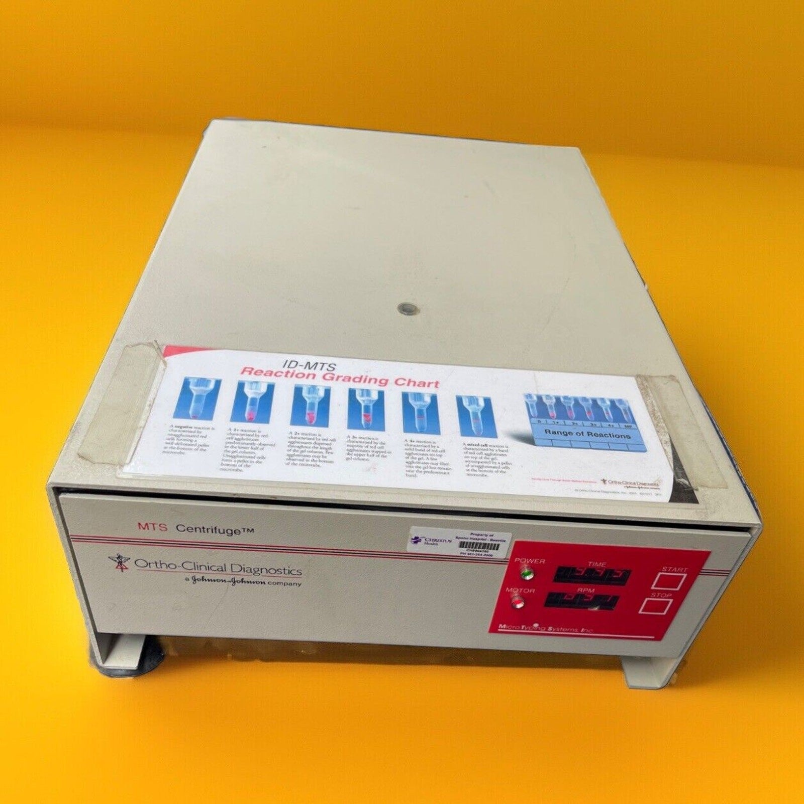 Ortho-Clinical Diagnostics MicroTyping Systems 5150-60 MTS Centrifuge TESTED