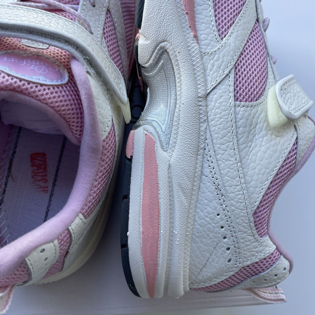 DR.Comfort Women's Victory Athletic Shoes White Pink Hook & Loop Closure 12 W