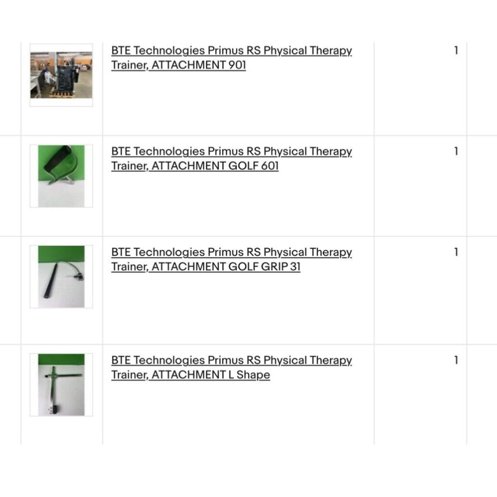 BTE Technologies Primus RS Physical Therapy Trainer, 15 ATTACHMENT group package