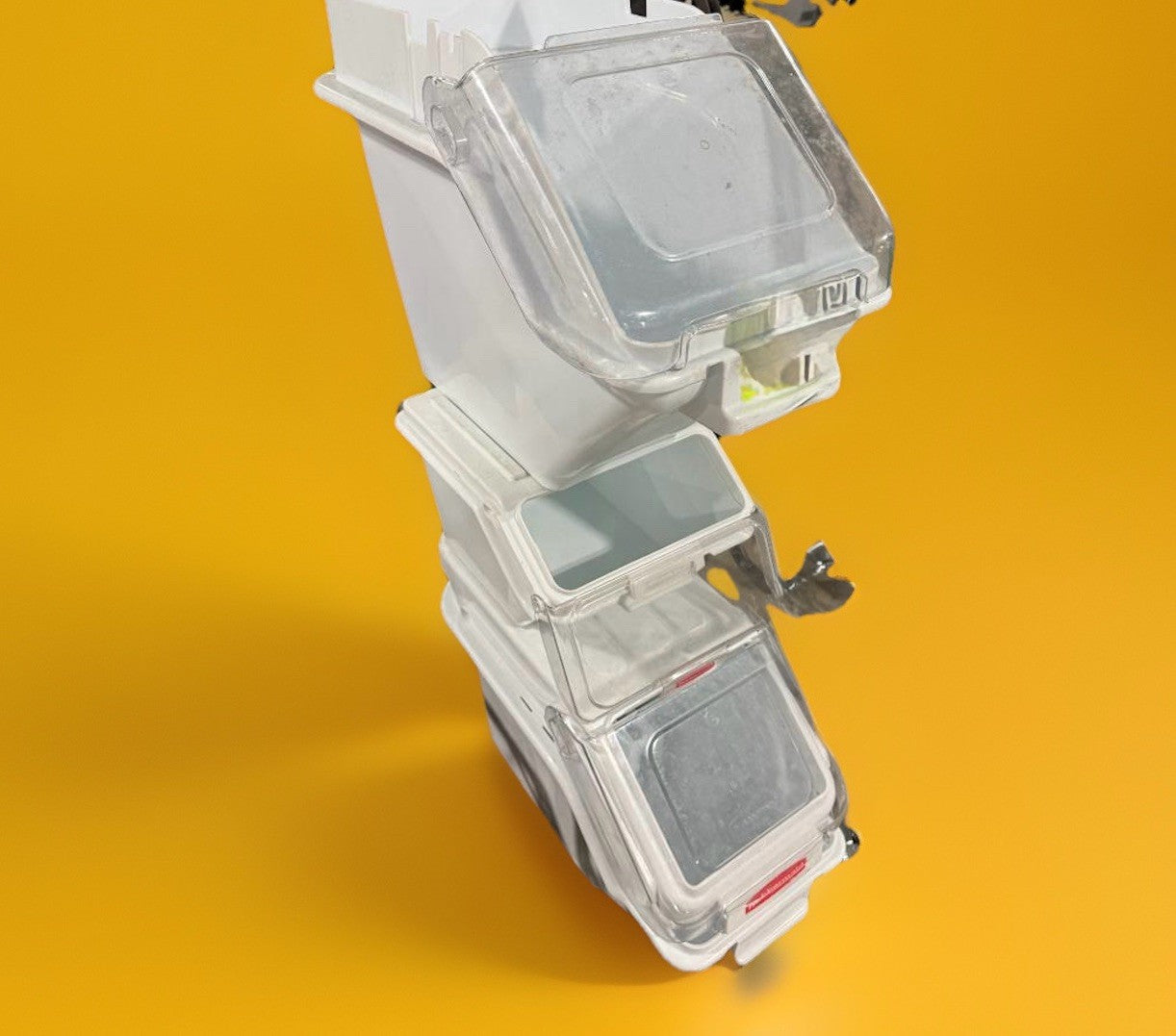 Rubbermaid Commercial Ingredient Bin Mobile Bulk Storage, White, 3 Units
