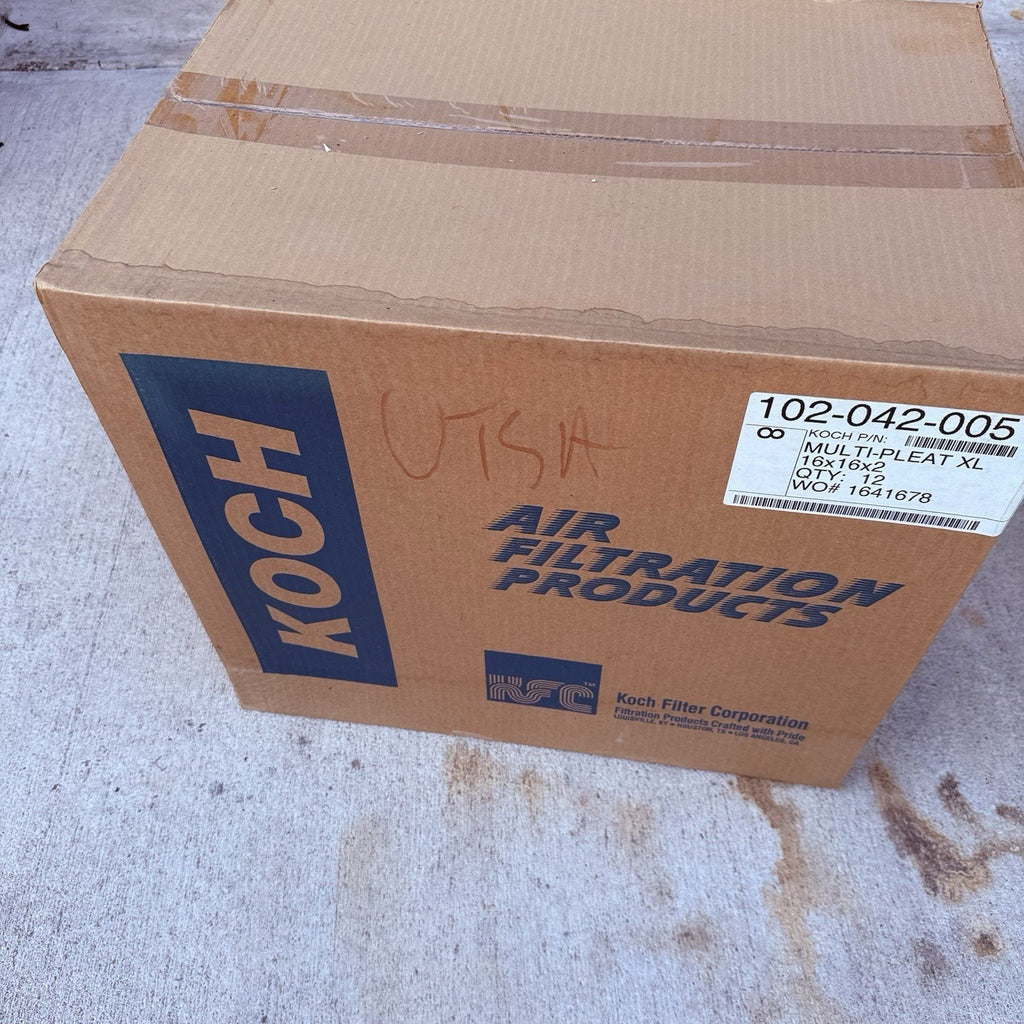 12-Pack 16x16x2 Koch Pleated XL Air Filters HVAC Furnace AC 102-012-005 &