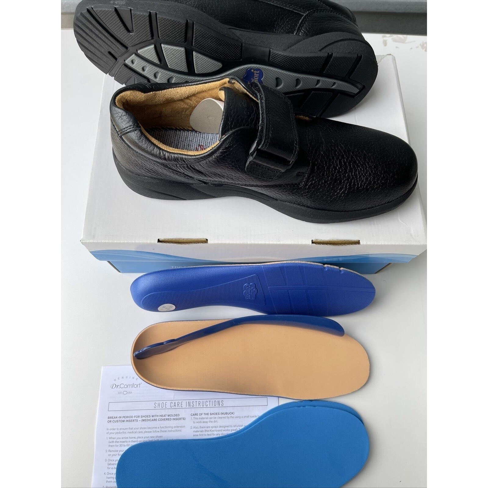 Dr Comfort Diabetic Shoes William Black Leather Casual 6310 Men's Size 10.5 M
