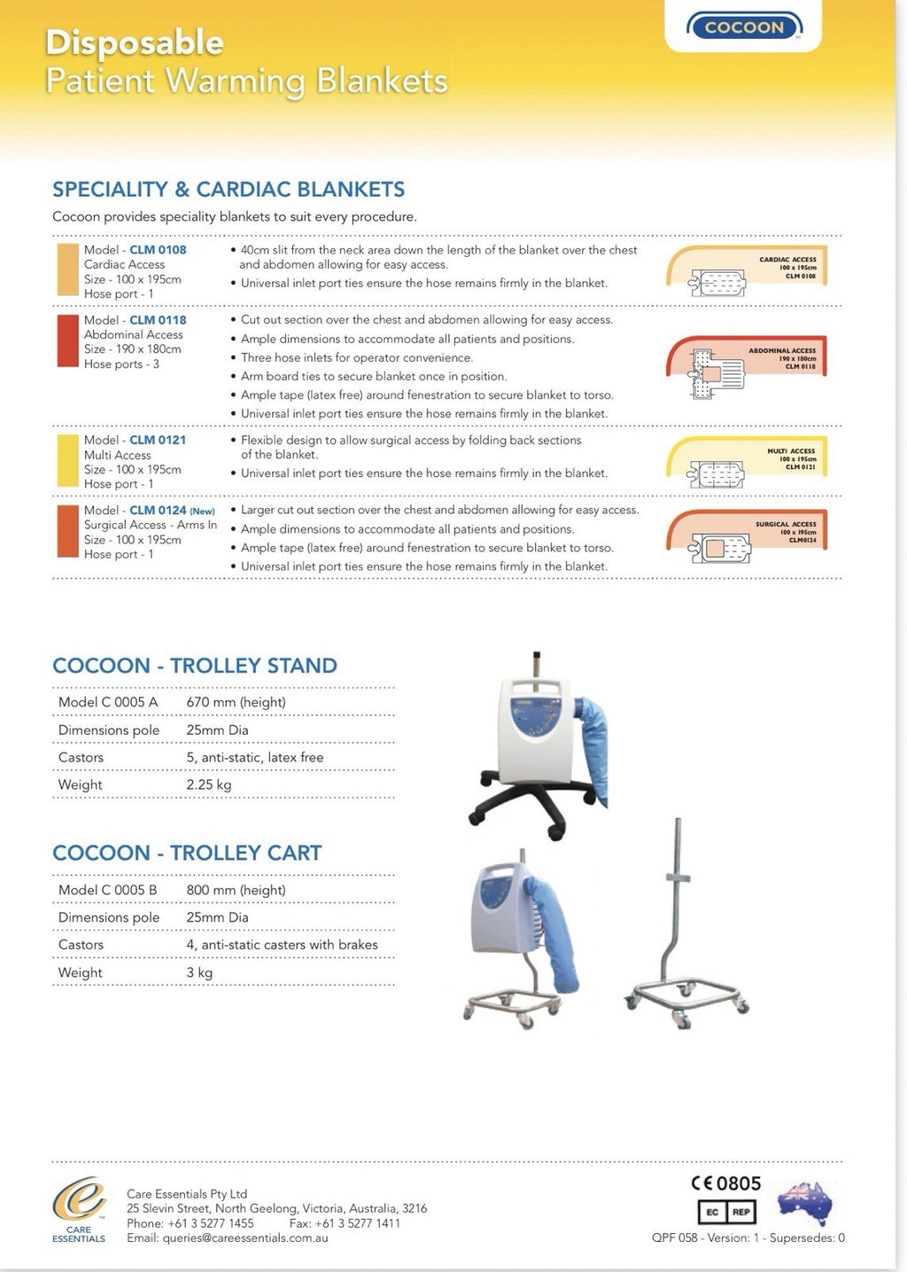 Cocoon CWS 5000 Patient Warming System. With Stand.  Tested.