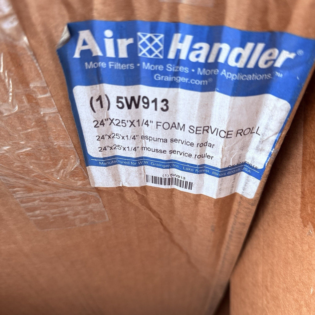 AIR HANDLER 5W913 24"X25'X1/4" FOAM SERVICE ROLL. New!