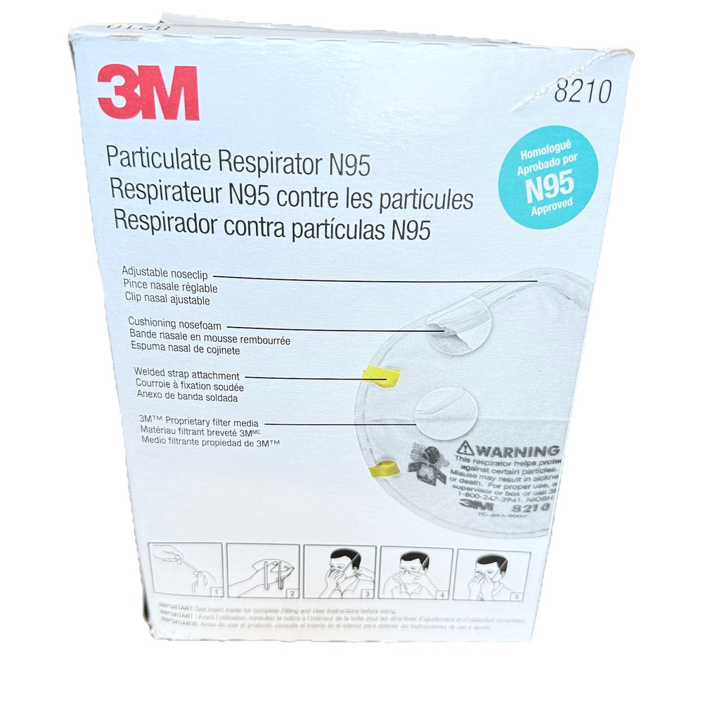 3M 8210 N95 Disposable Protective Particulate Respirator, GENUINE MADE IN USA!