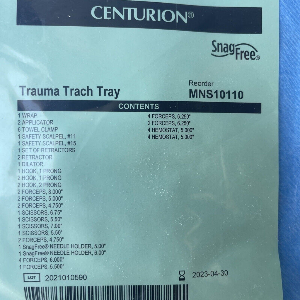 Centurion Trauma Trach Tray Kit Surgery MNS10110