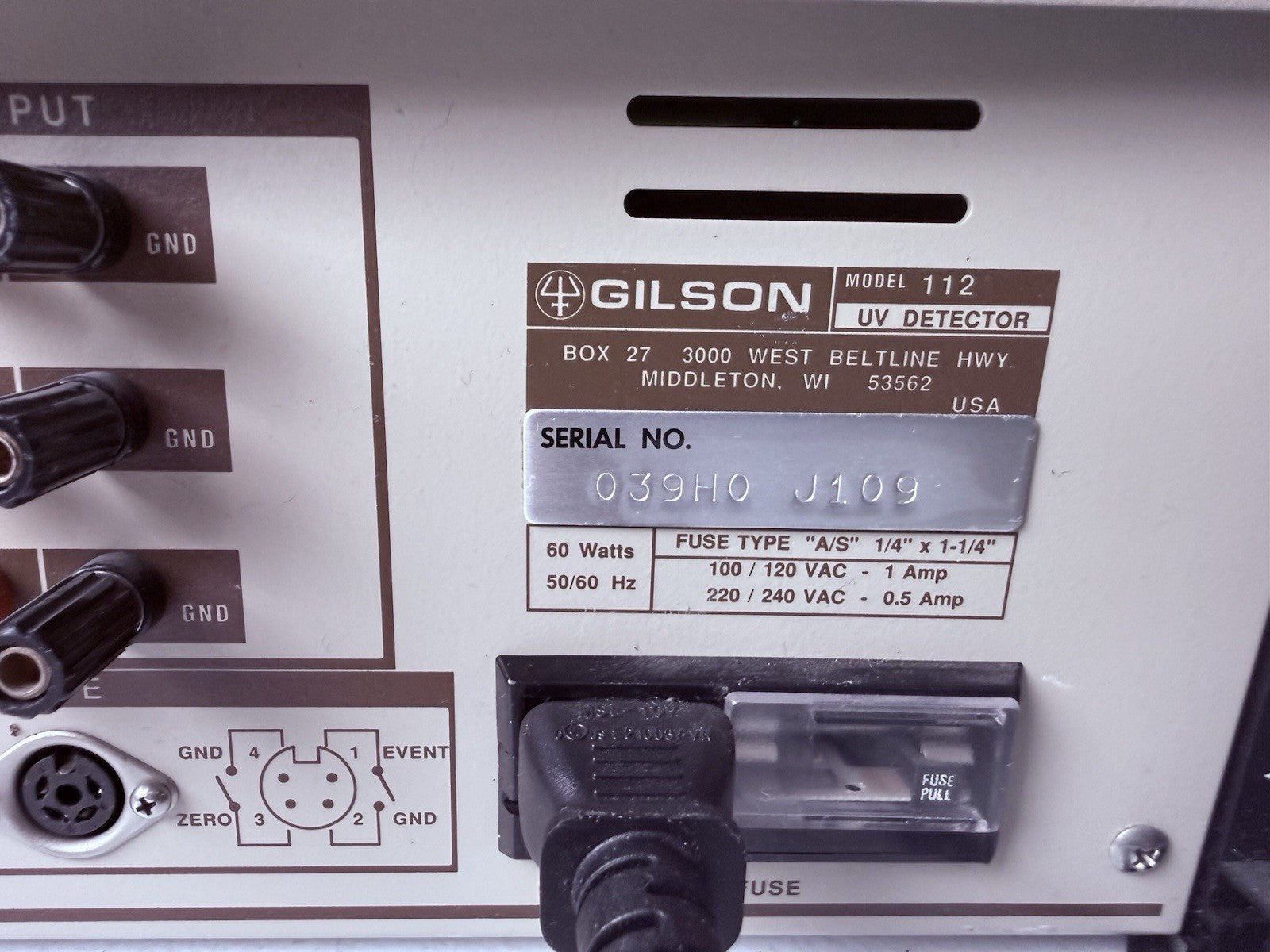 Gilson UV/VIS Detector Ultraviolet Wavelength Model 112 used Laboratory Lab