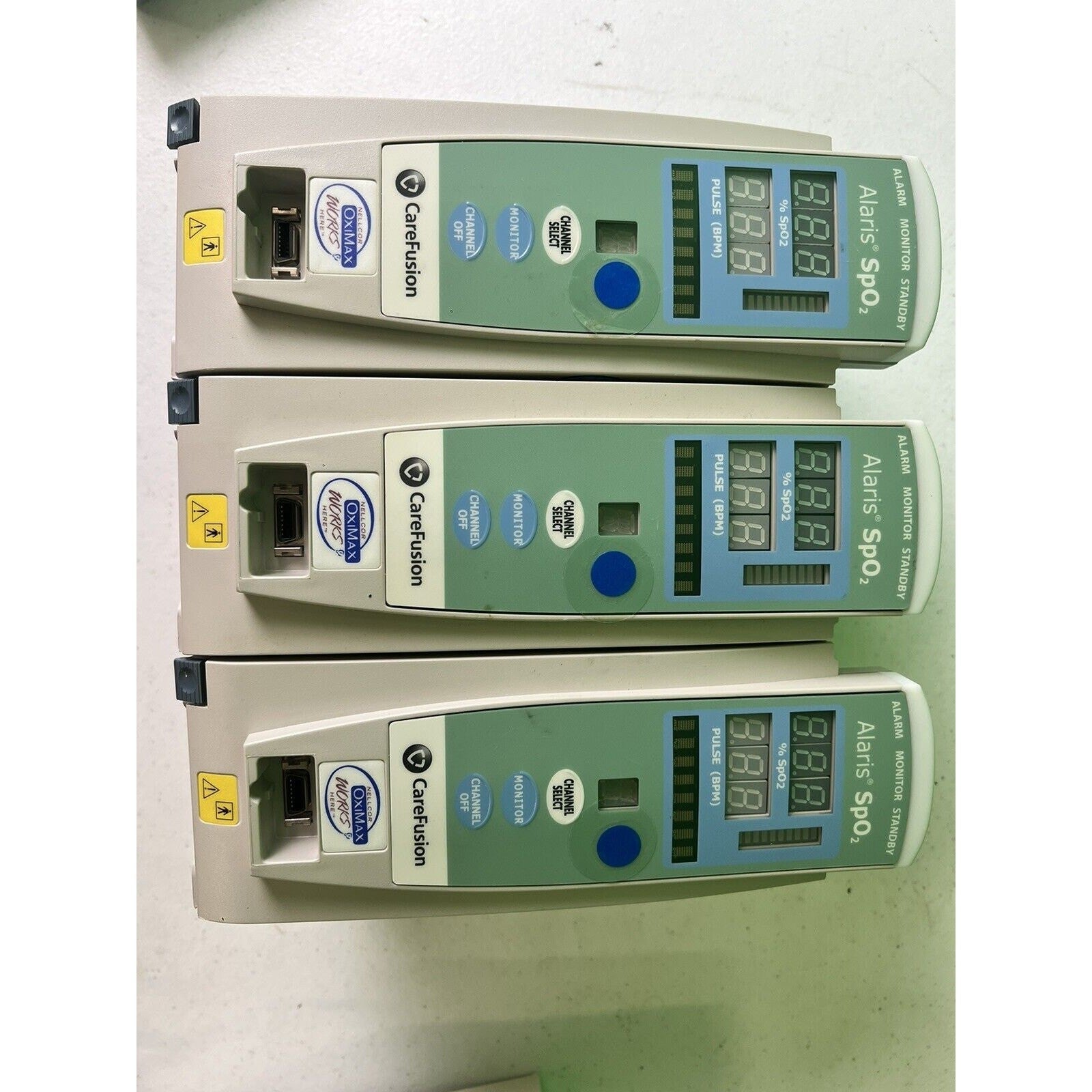 Lot of 3 Alaris Masimo Set SpO2 Monitors 8210 Series