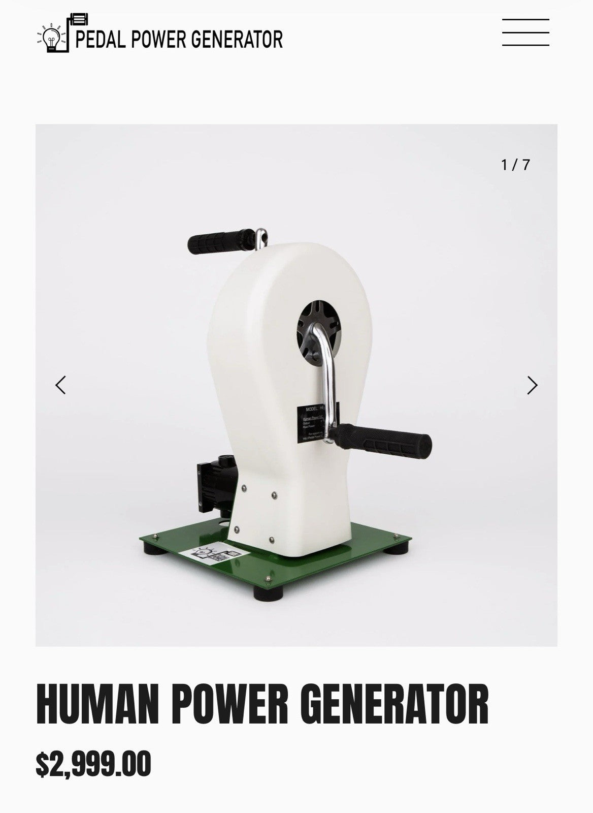 Windstream's Human Power Generator