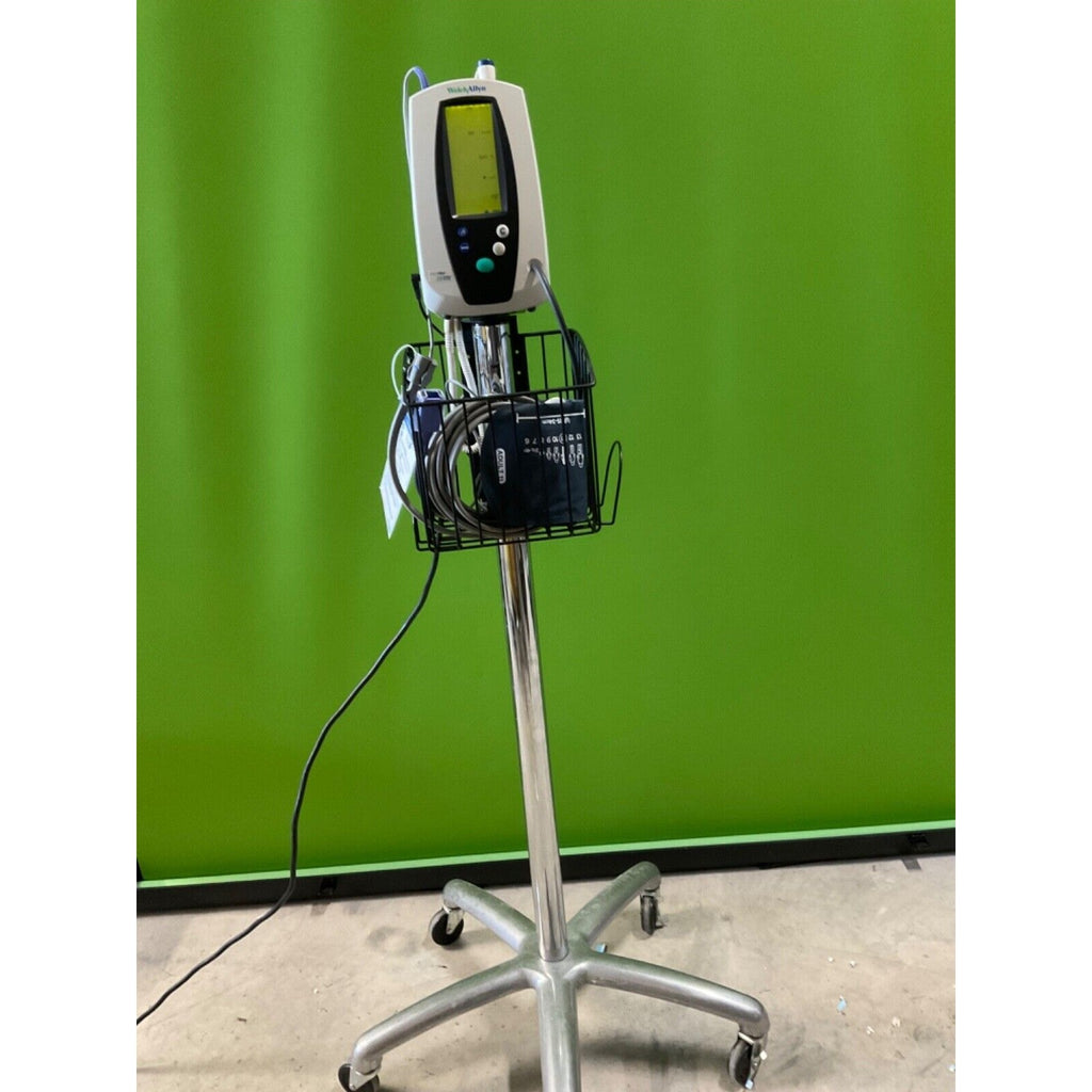 Welch Allyn 420 Vital Signs Patient Monitor w/ Rolling Stand PATIENT READY Temp