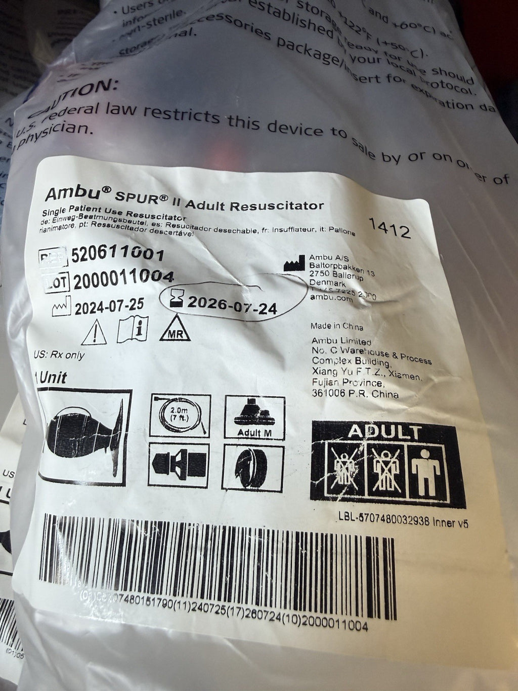 Ambu SPUR II Adult Resucitator - 520611001