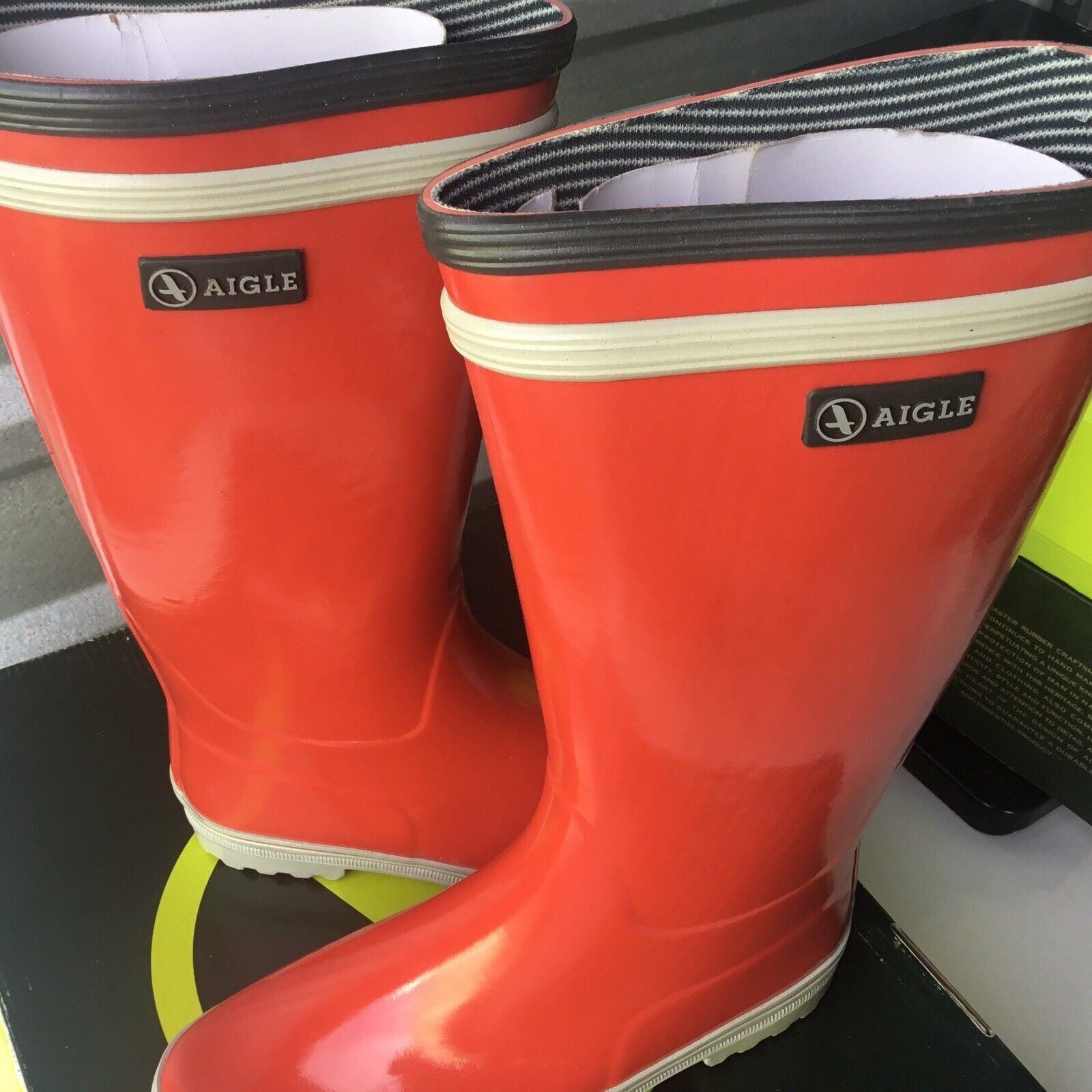 Aigle EUR Size 38 Women's Rain Boots Venise Red Croisiere Size 6.5