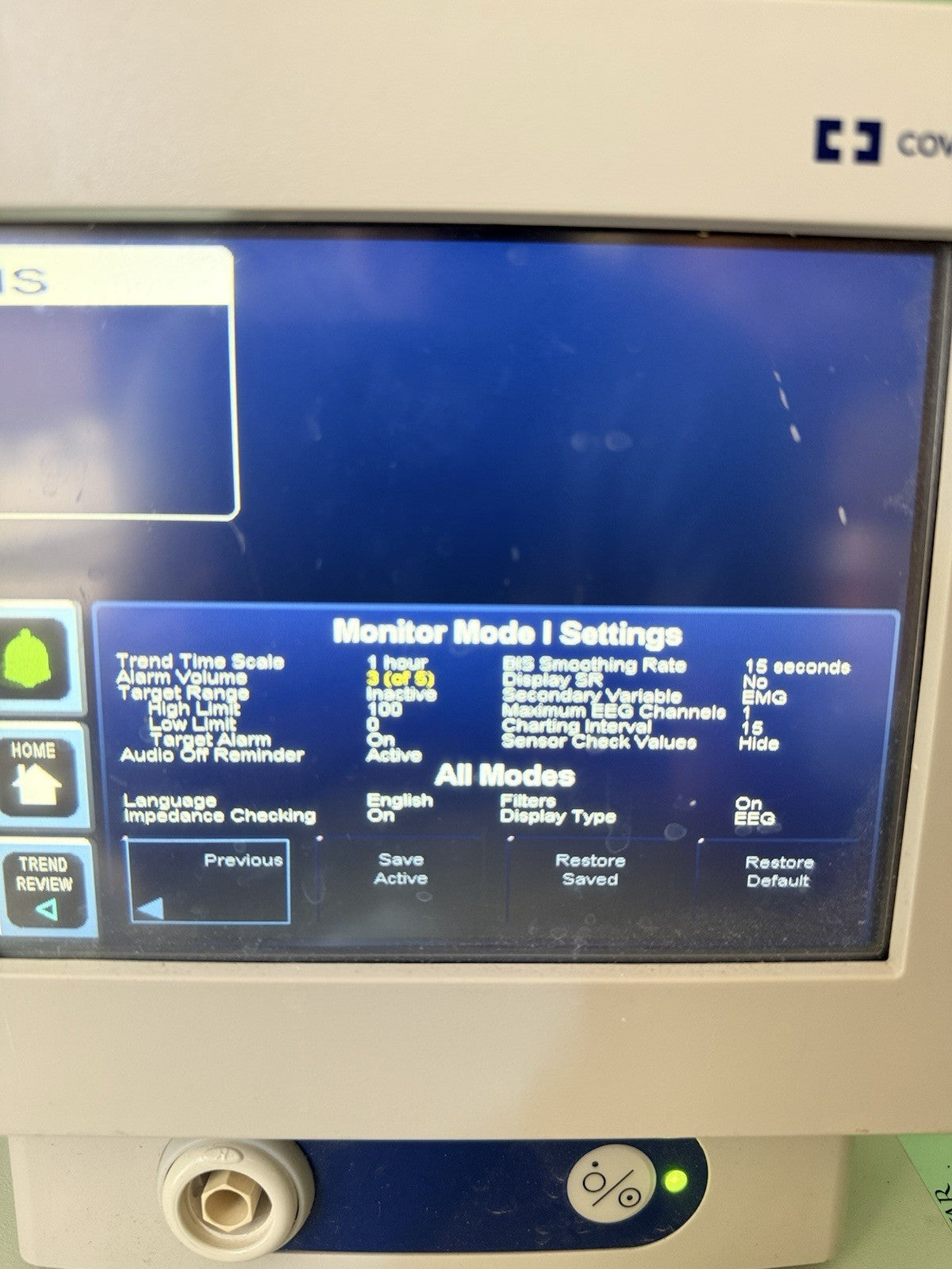 COVIDIEN VISTA BIS MONITOR
