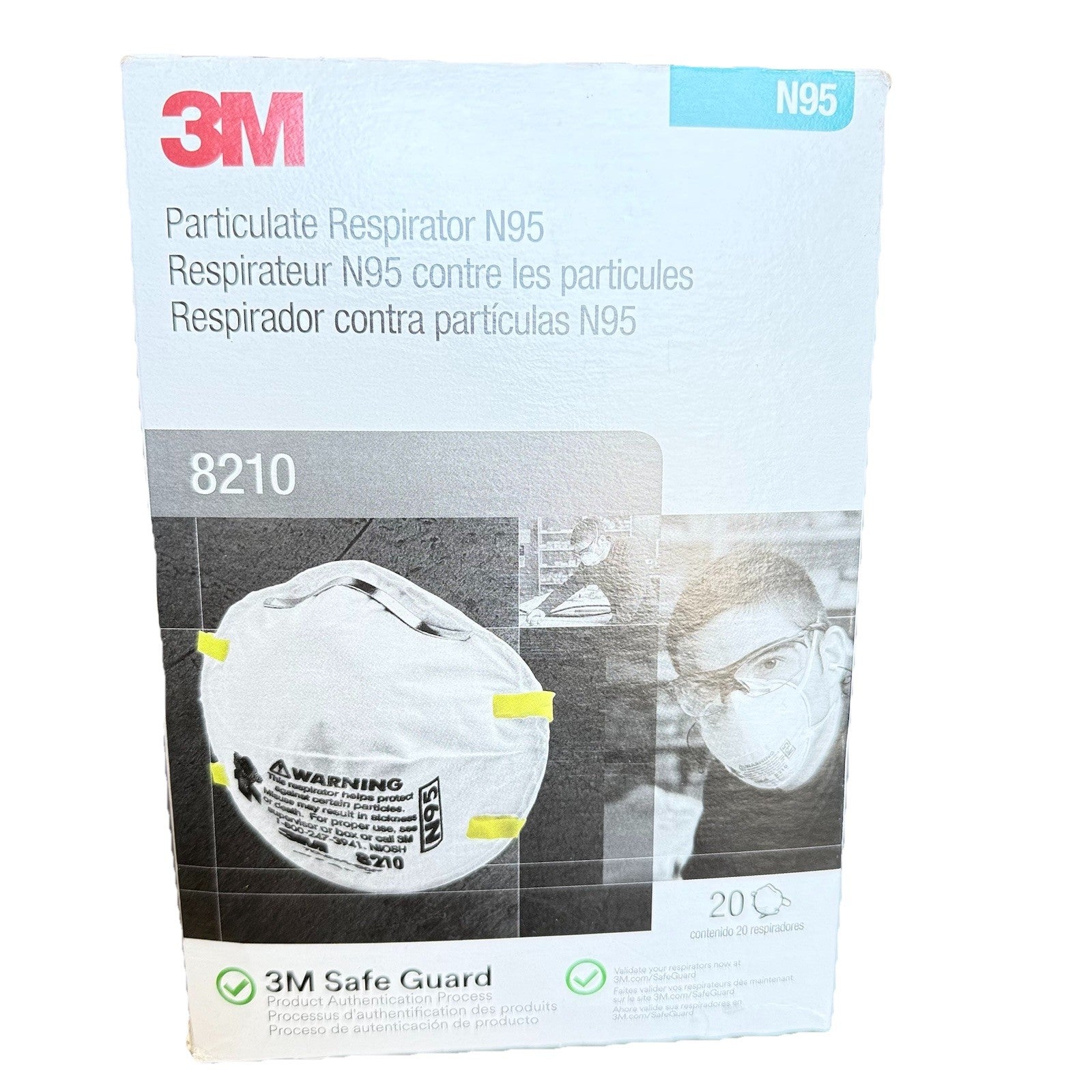 3M 8210 N95 Disposable Protective Particulate Respirator, GENUINE MADE IN USA!