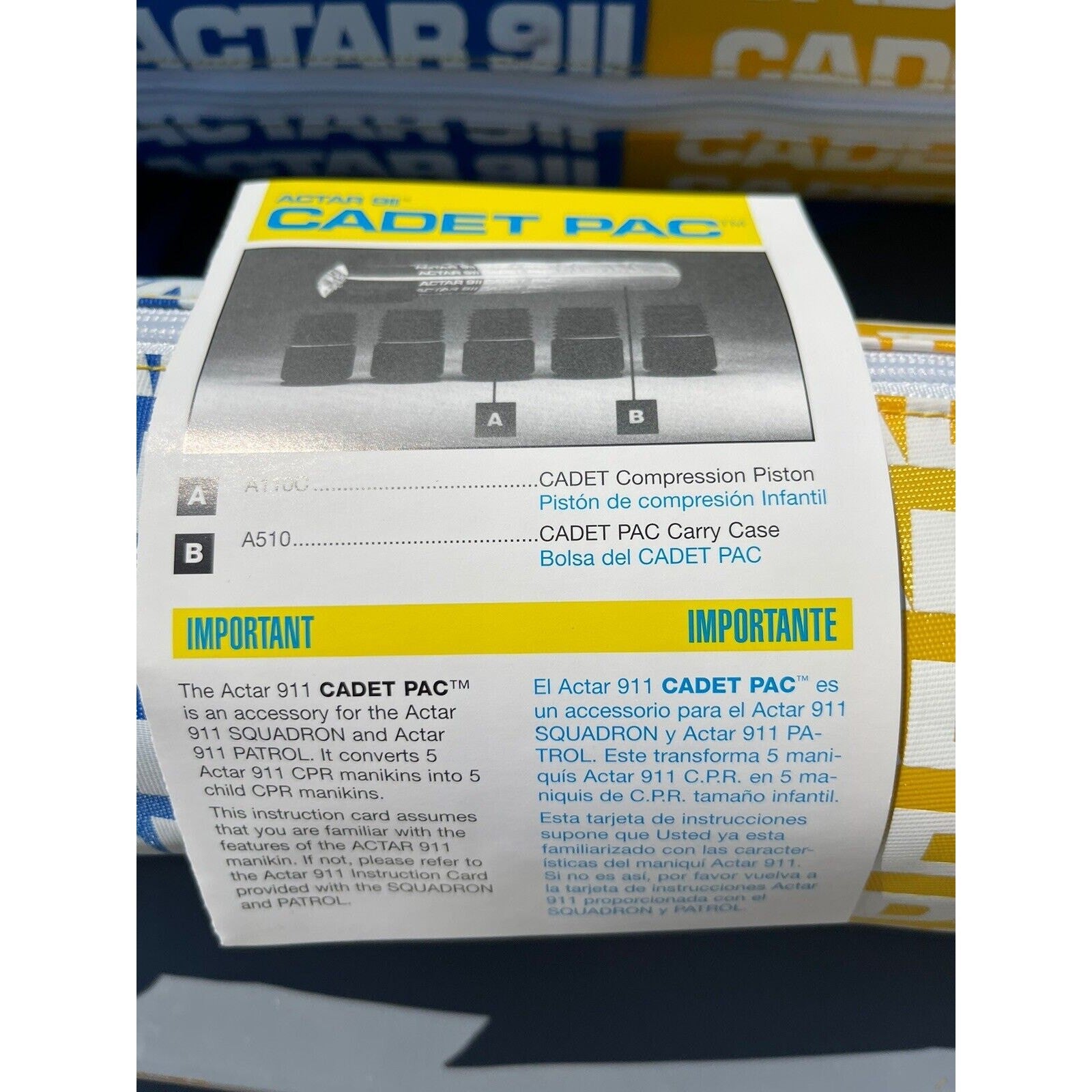 ACTAR 911 CADET PAC (5 pistons/bag) CPR Compression Piston for Manikins A110C