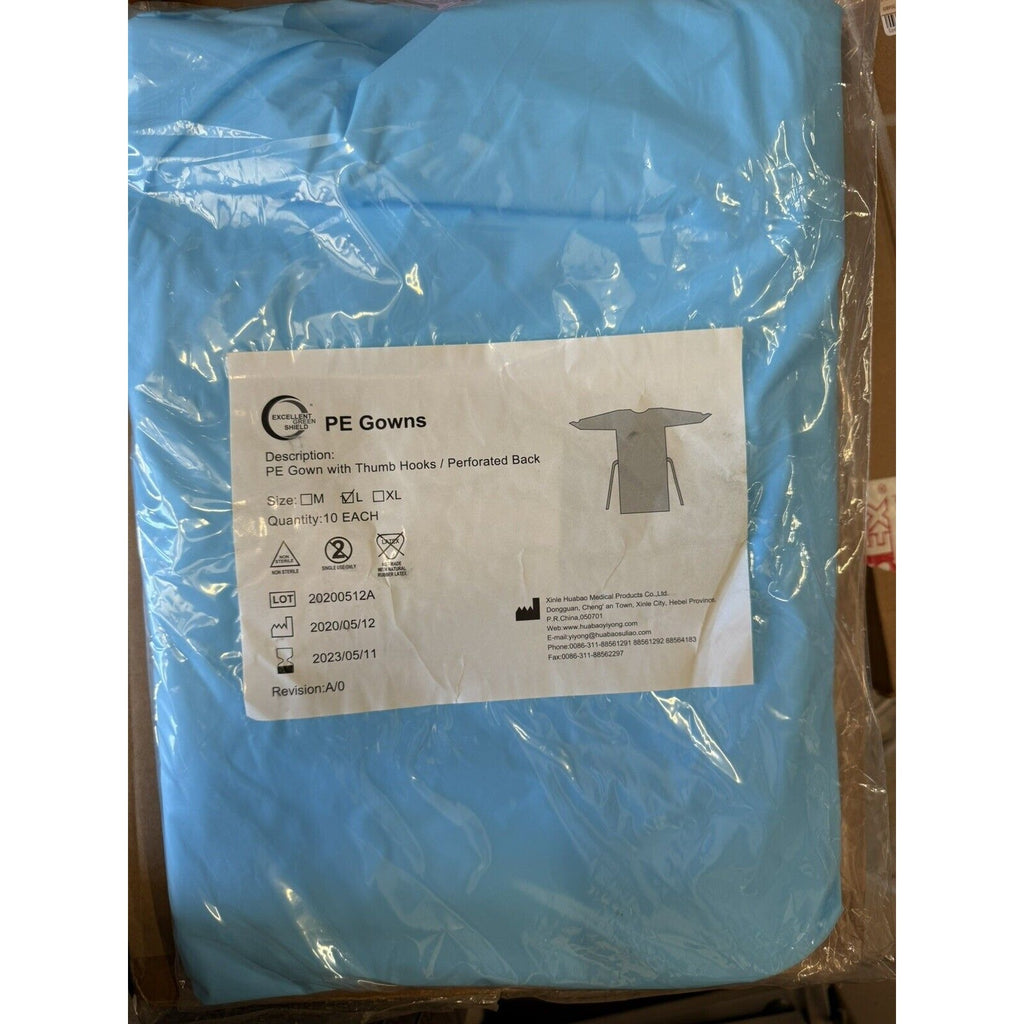 200 PE Gown with Thumb Hooks / Perforated Large Size