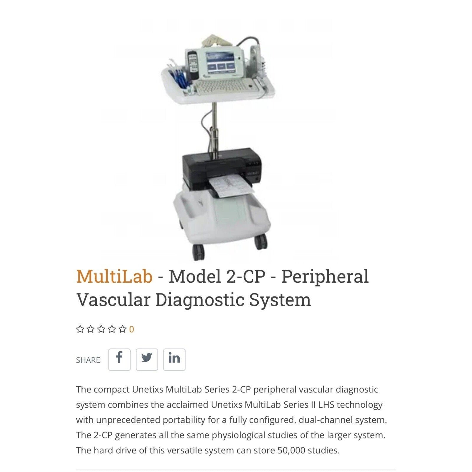Unetixs Vascular MultiLab Vascular Diagnostic Controler 11972-0000-01