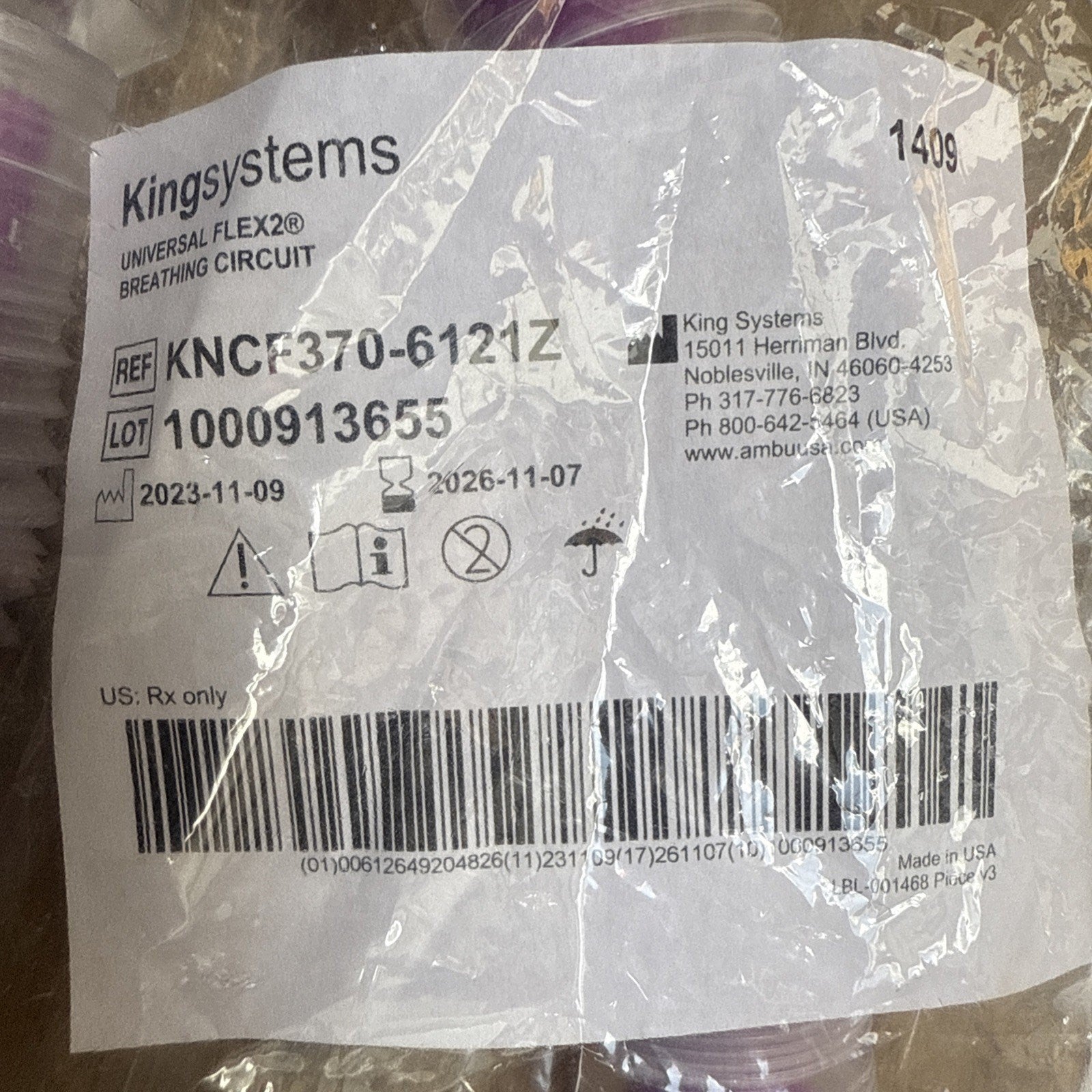 KING SYSTEMS UNIVERSAL FLEX2 BREATHING CIRCUIT KNCF370-6121Z