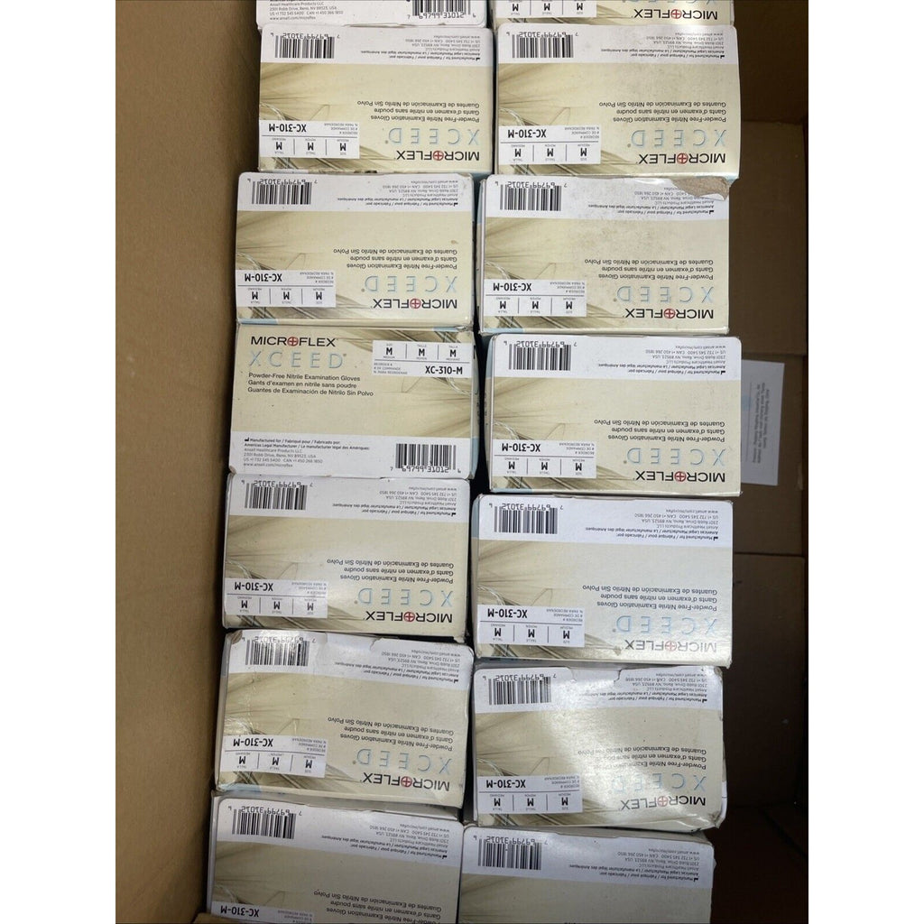Ansell XC-310-M Microflex XCEED Blue Nitrile Exam Gloves, Medium 3500CT, 14Boxes