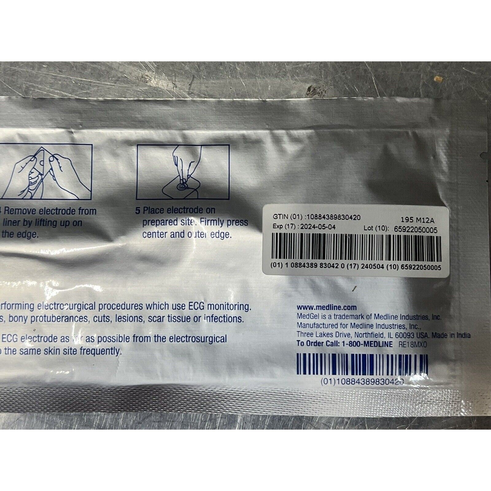 2 Packages Medline MEDGel ECG Electrode General Monitoring Foam MDSM611805R #G5