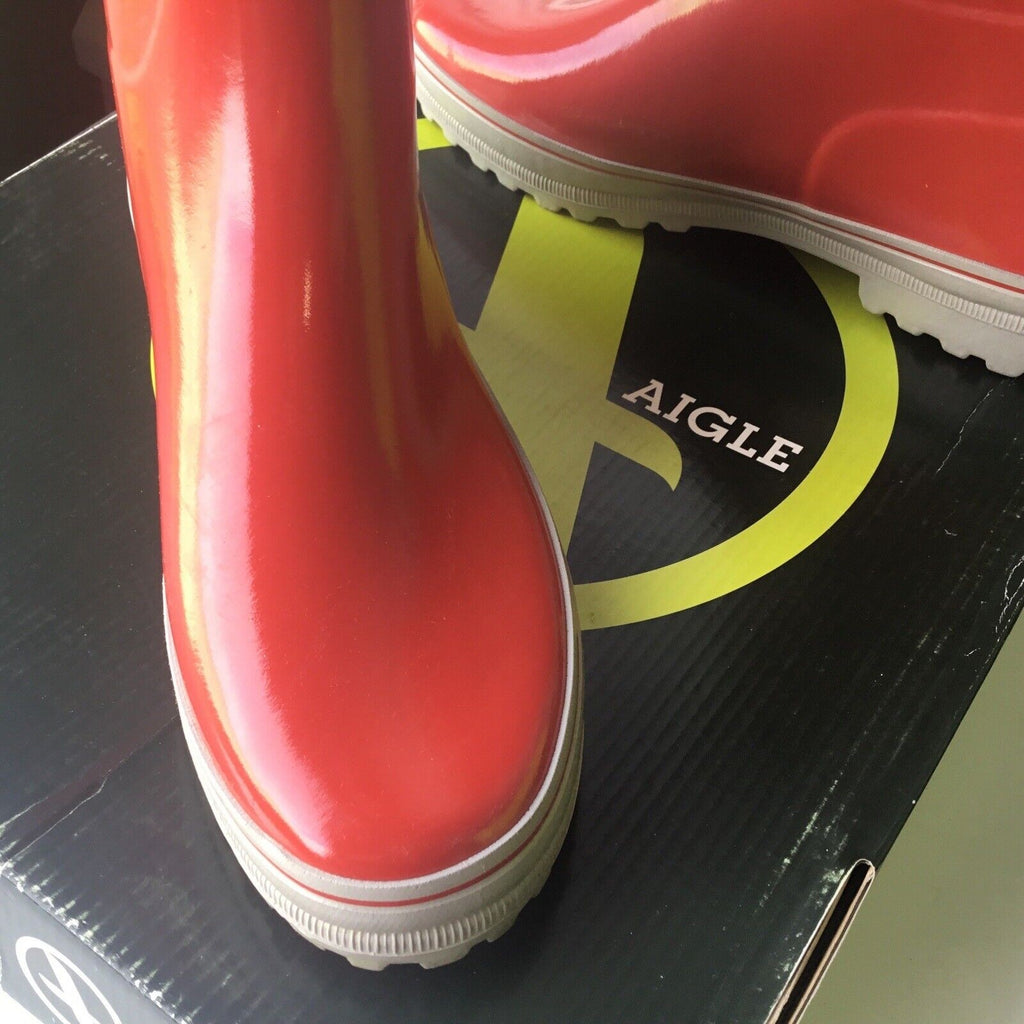 Aigle EUR Size 38 Women's Rain Boots Venise Red Croisiere Size 6.5