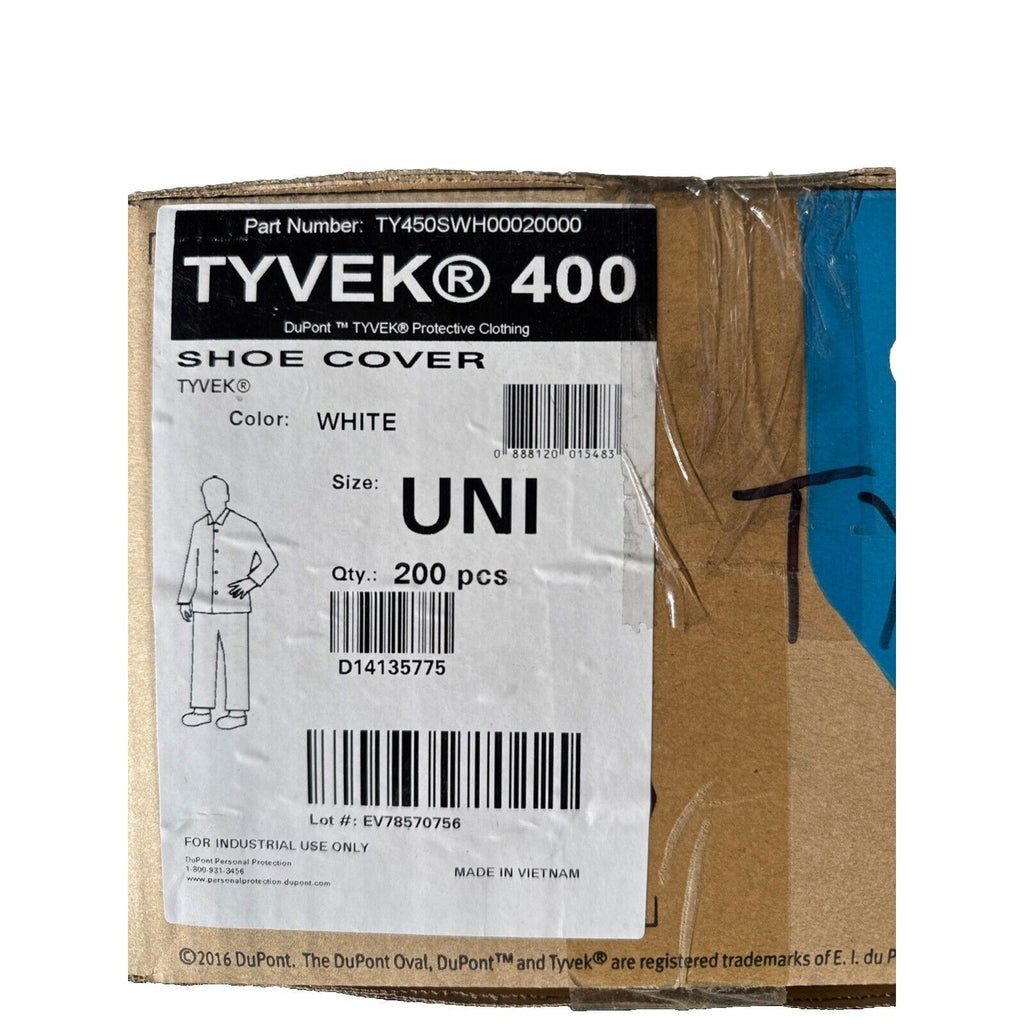 Dupont Tyvek 400 Boot Covers 200 pc TY454SWH00020000 White, Universal