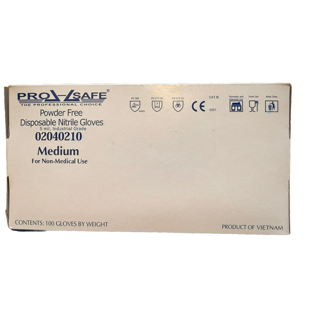 1000 PRO-SAFE Blue Disposable Powdered Nitrile Gloves: 8 mil, Size Medium