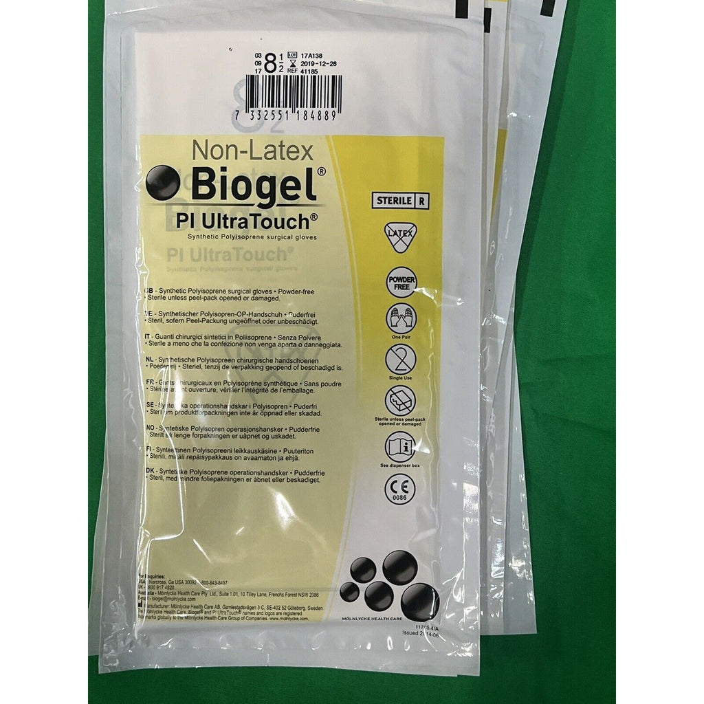 Molnlycke #41180 Biogel PI UltraTouch Surgical Gloves, Mix Sizes- lot of 6 pairs