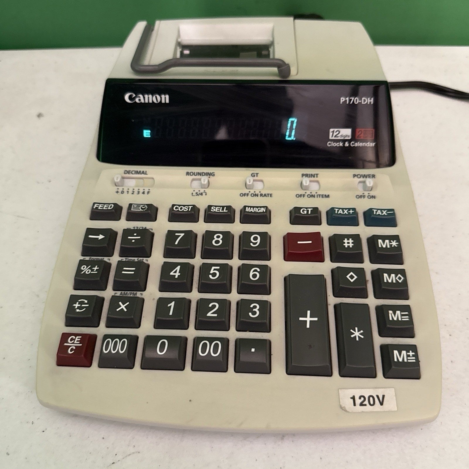 Canon P170-DH 10 Key Adding Business Machine Clock Calendar Calculator -J