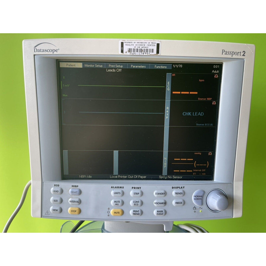 Datascope Passport 2 Patient Monitor With Stand & Culff