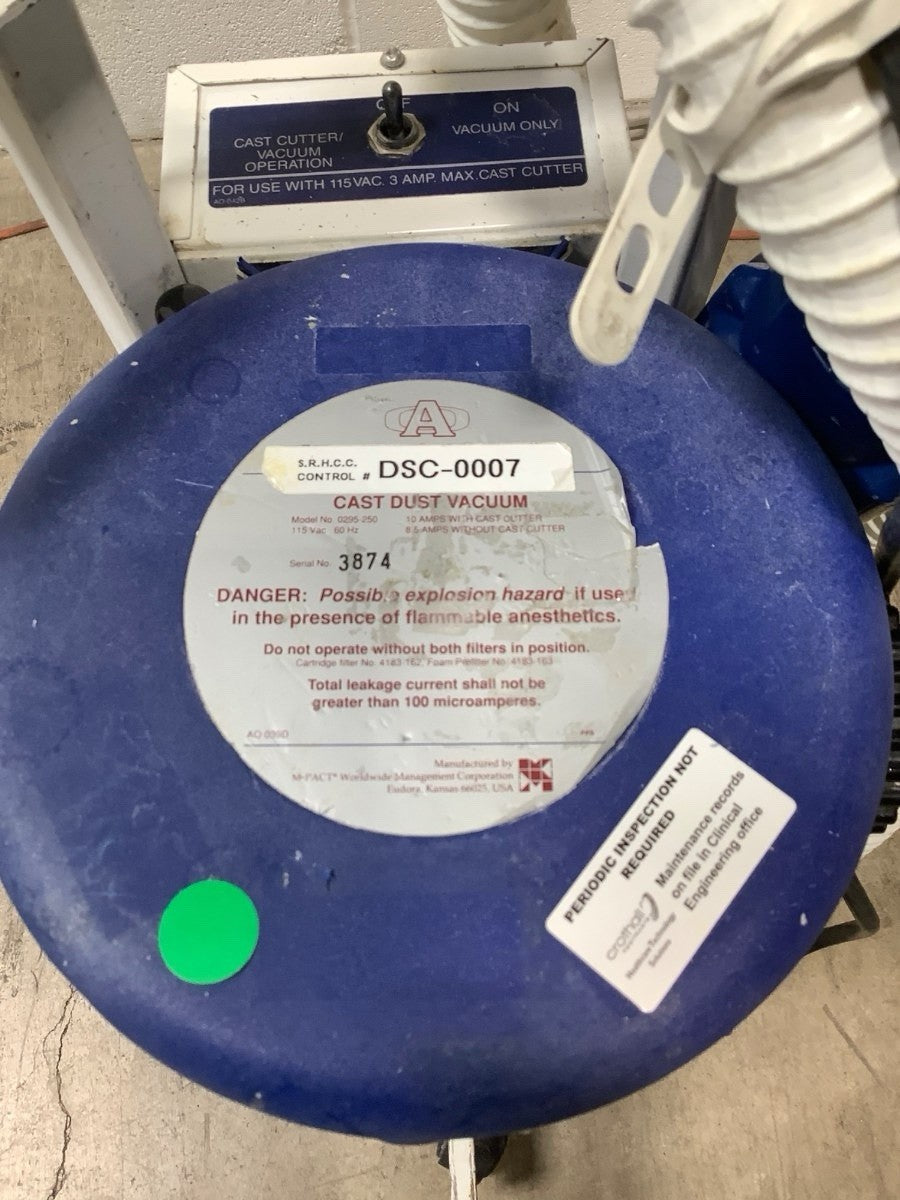 Zimmer Orthopedic Cast Cutter Saw 8909-01 + AO American Orthopaedic Dust Vacuum
