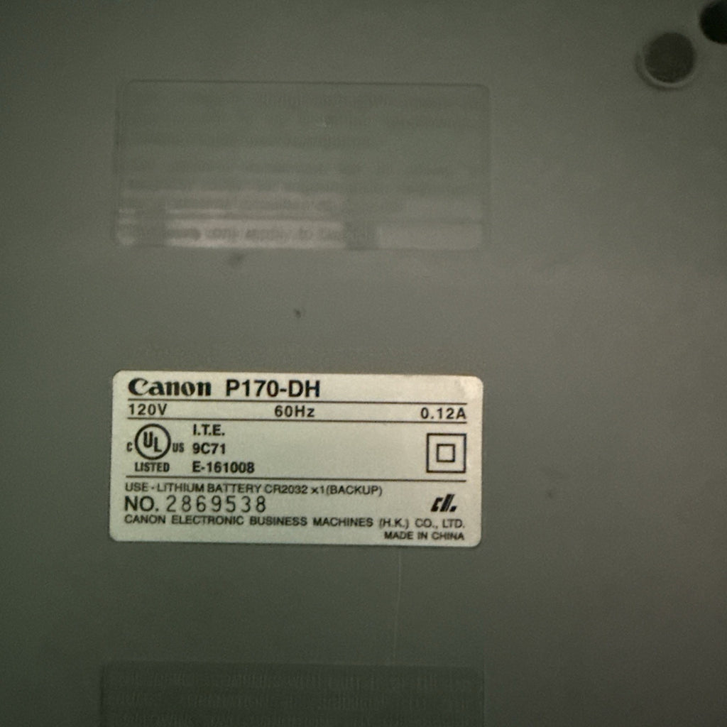 Canon P170-DH 10 Key Adding Business Machine Clock Calendar Calculator -J
