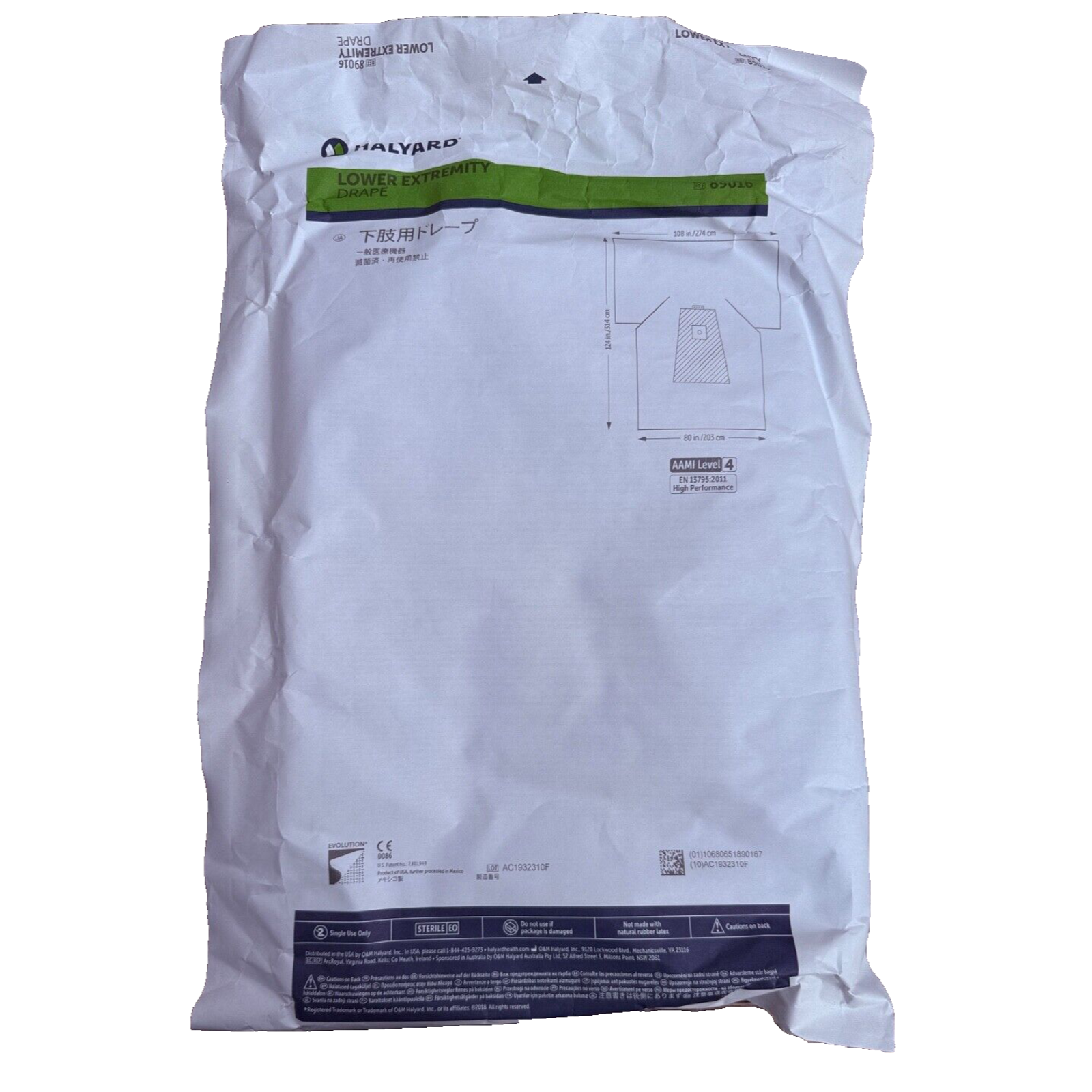 Halyard Lower Extremity Drape 89016, 124x108 inch