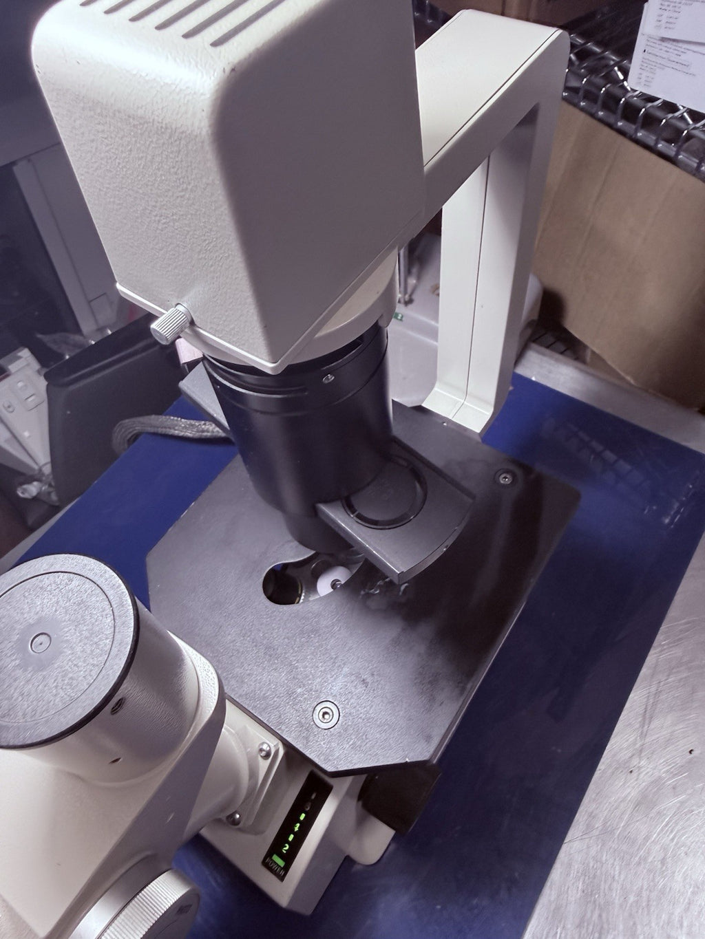 Nikon TMS-F Inverted Phase Contrast Trinocular Microscope. With Mechanical Stage