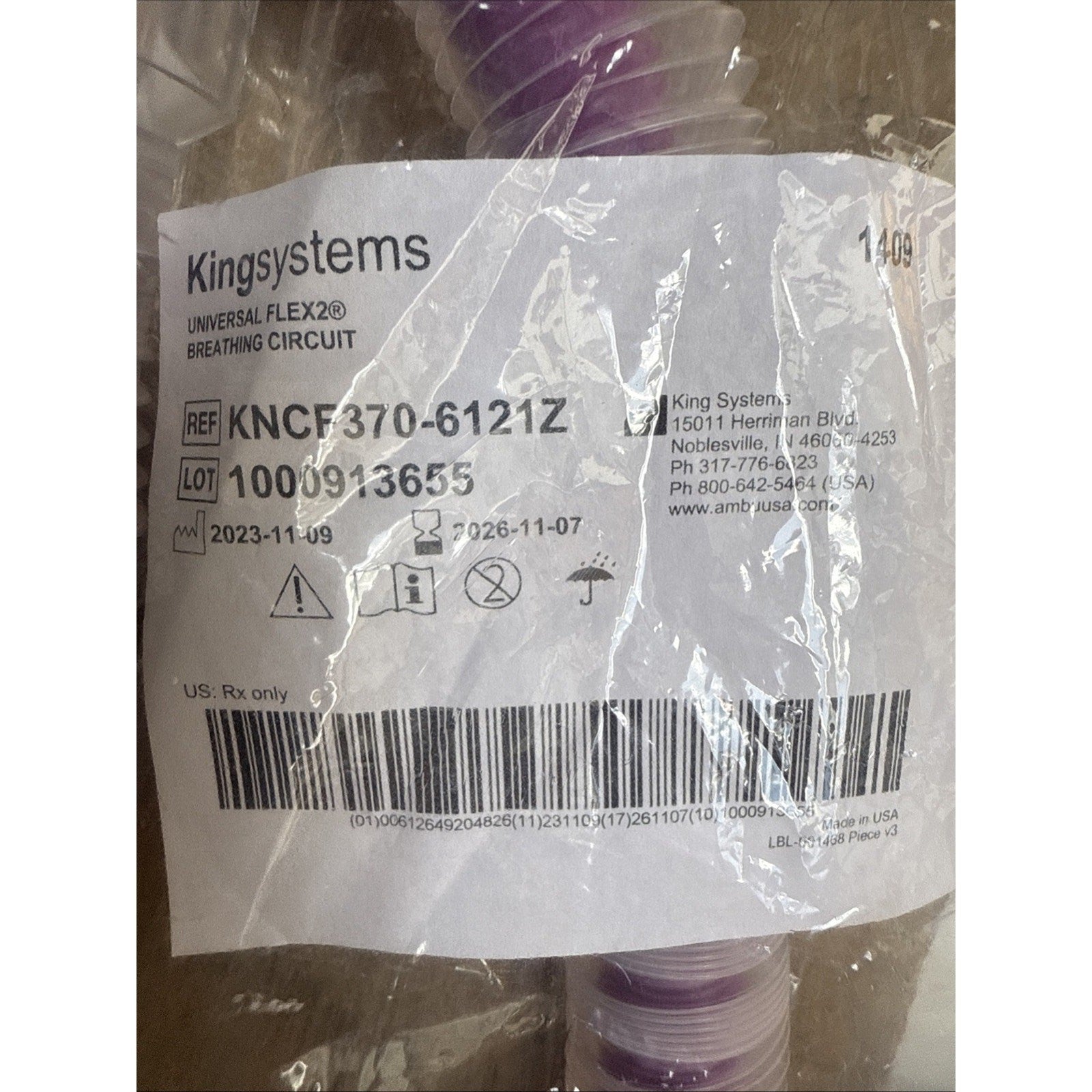 KING SYSTEMS UNIVERSAL FLEX2 BREATHING CIRCUIT KNCF370-6121Z
