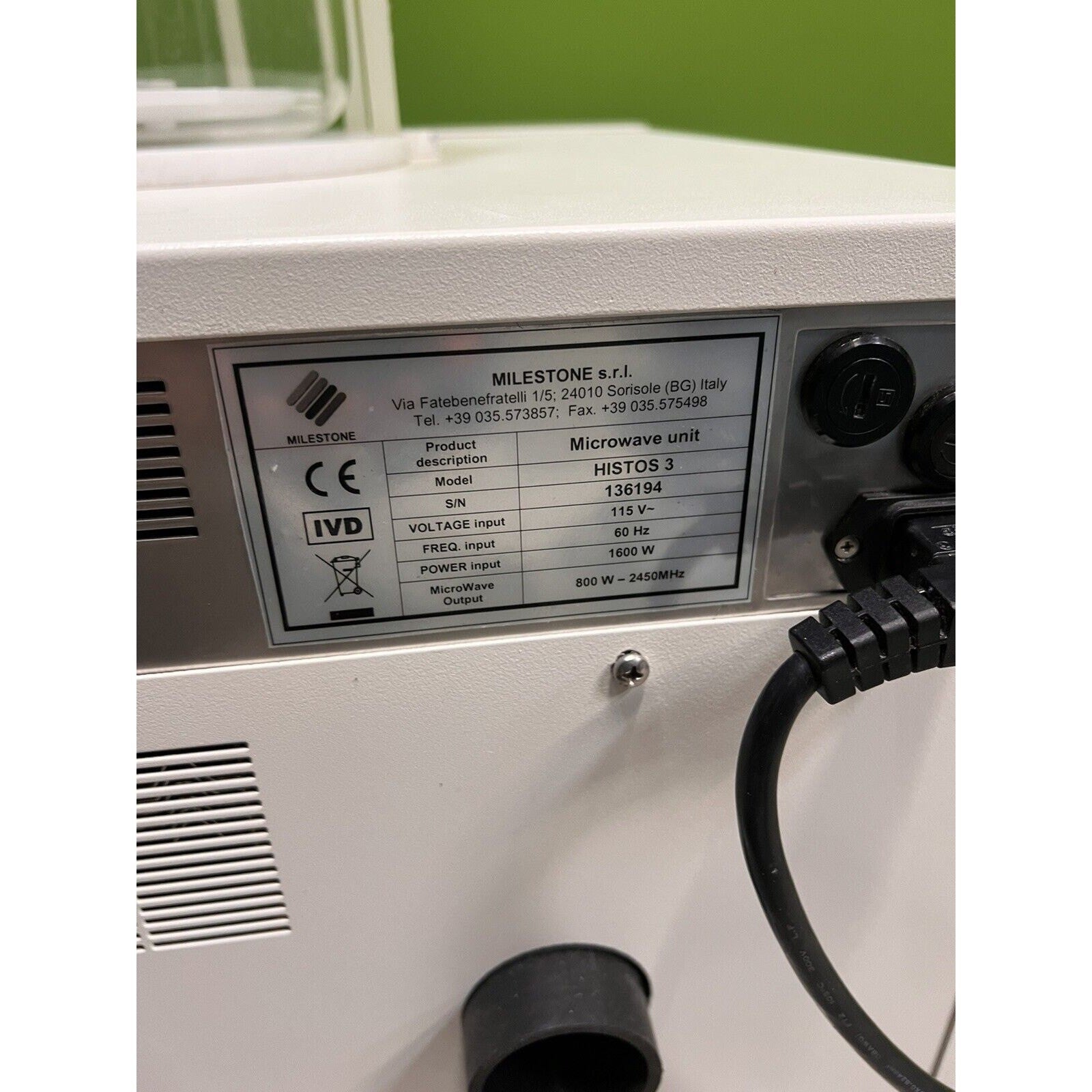 MILESTONE RAPID MICROWAVE HISTOS 3 PROCESSOR