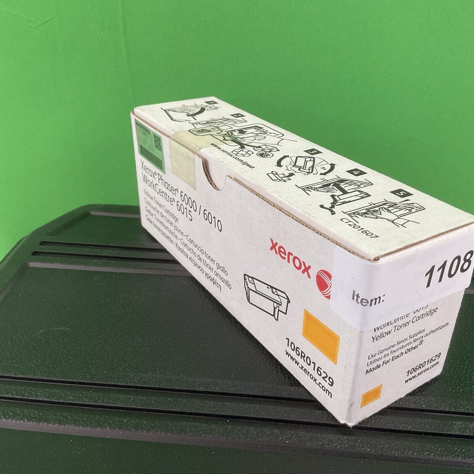 Genuine Xerox Phaser 6000/6010 106R01629 Yellow Toner Cartridge. #1108