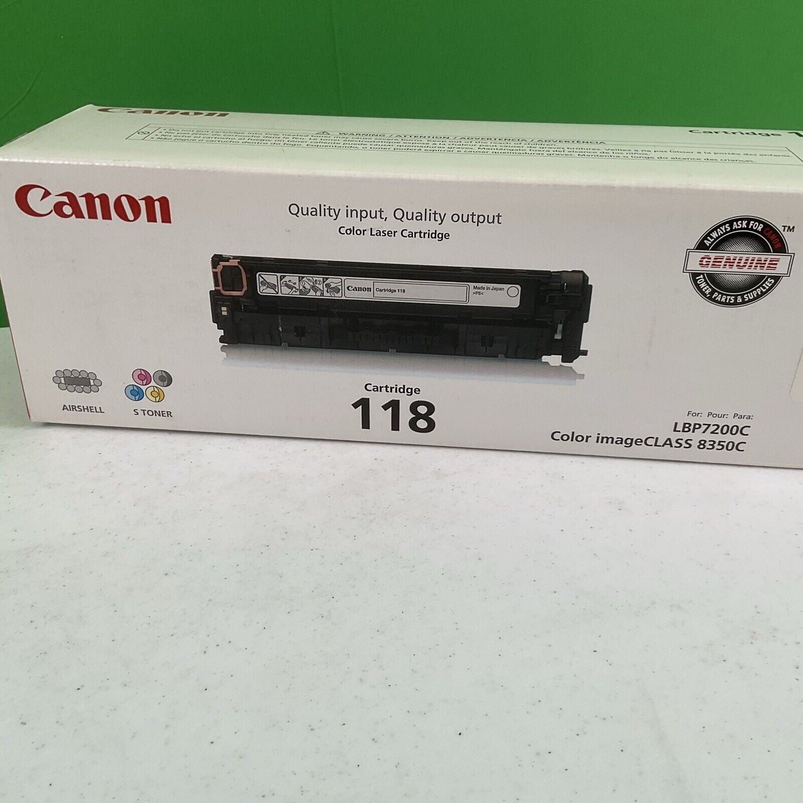 Genuine Canon 118 Black Toner Cartridge LBP7200C NEW SEALED #1129