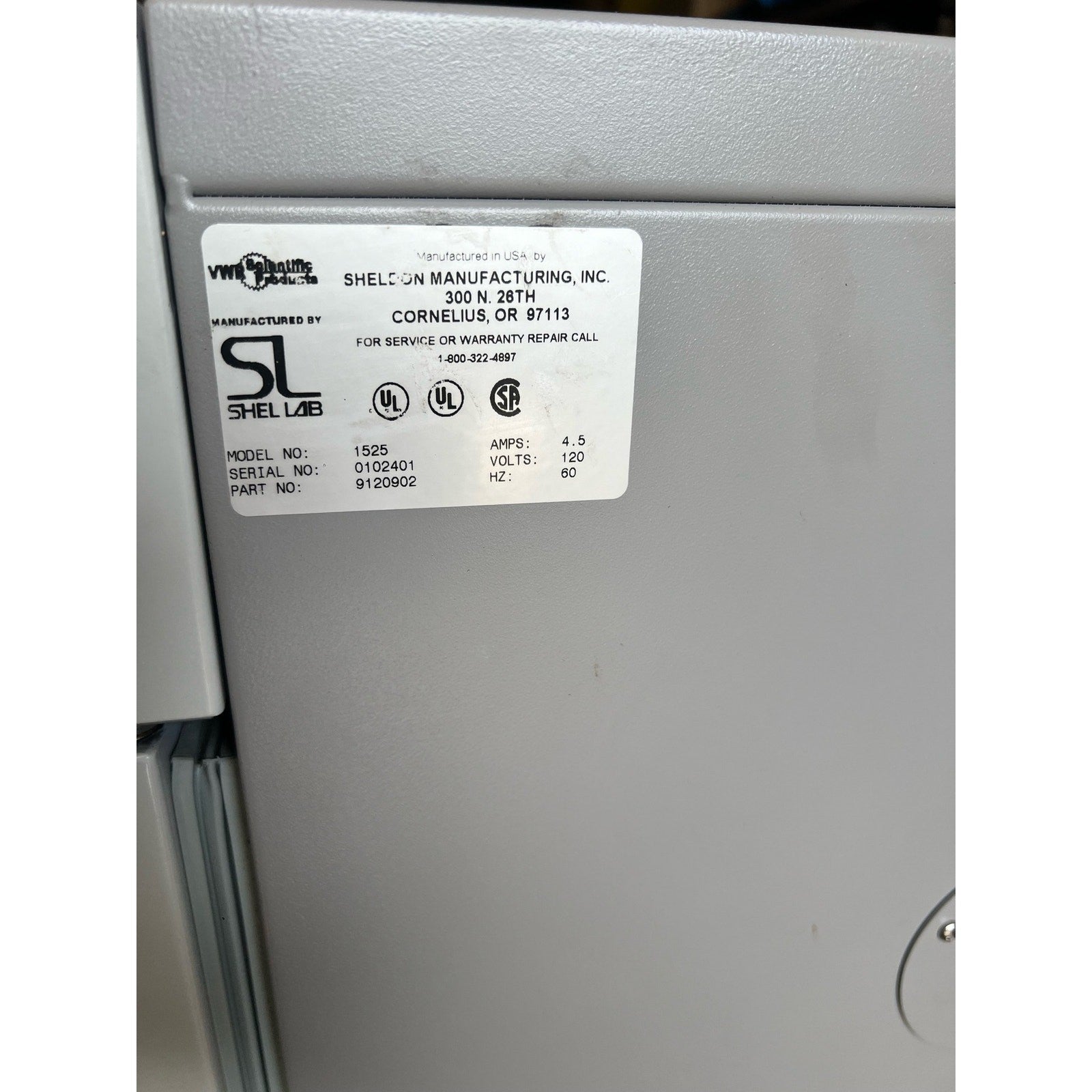 VWR Sheldon Model 1525 Incubator