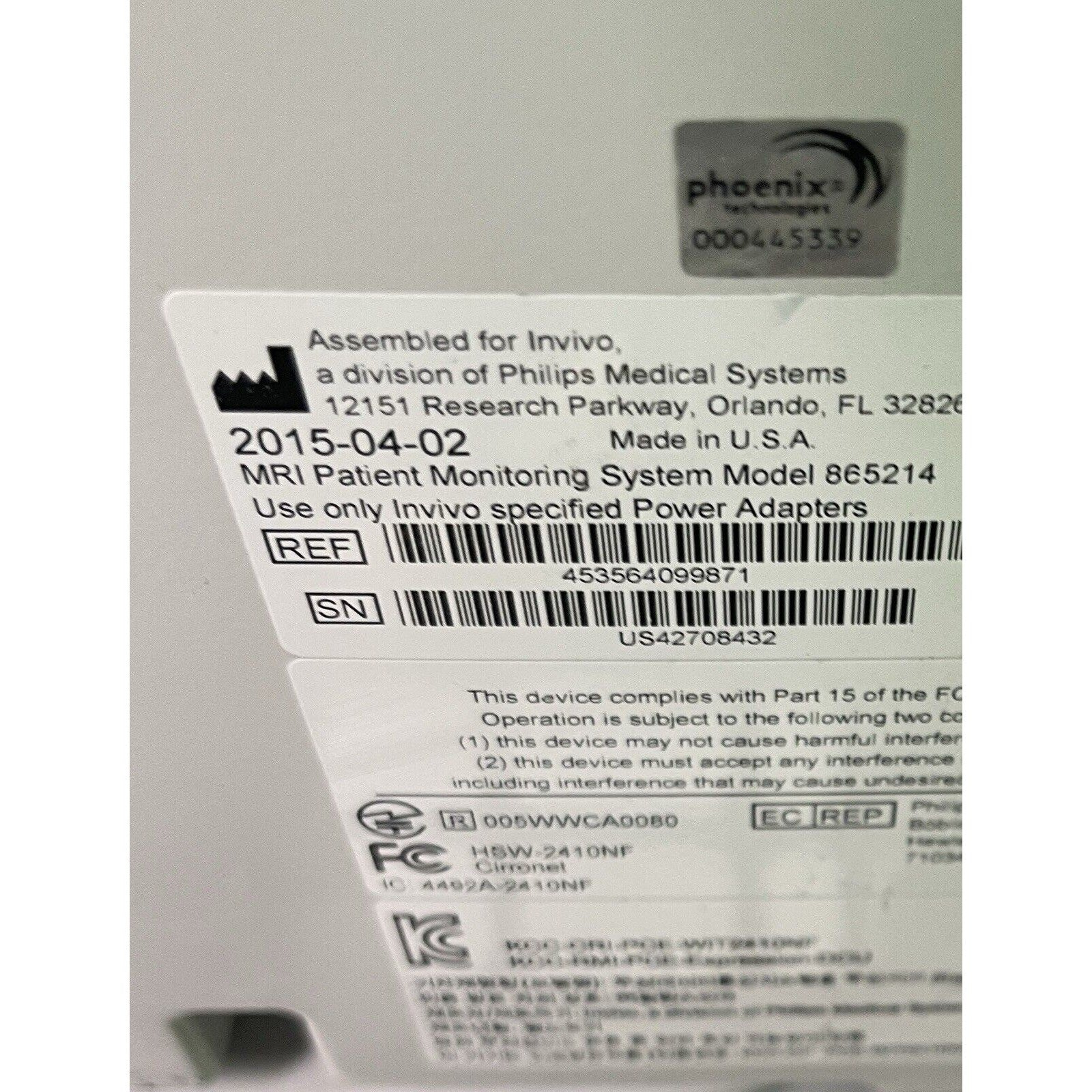 Philips Invivo Expression MRI Model 865214 Monitor W/ Cart
