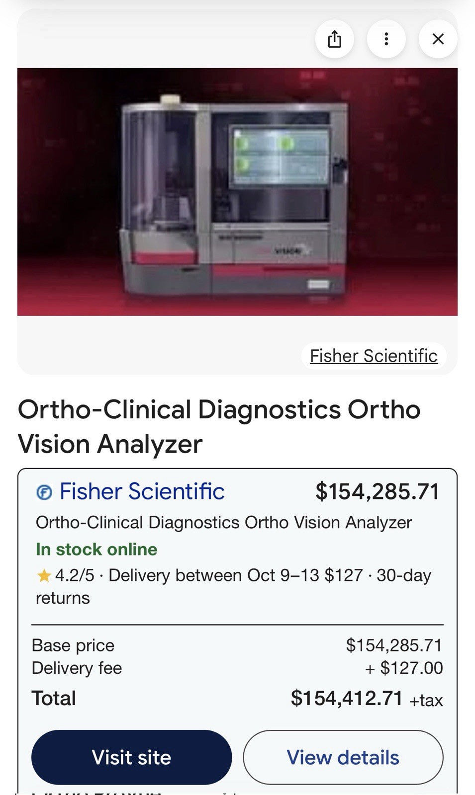 QuidelOrtho Ortho Vision Swift Automated Immunohematology System, W/ Stand