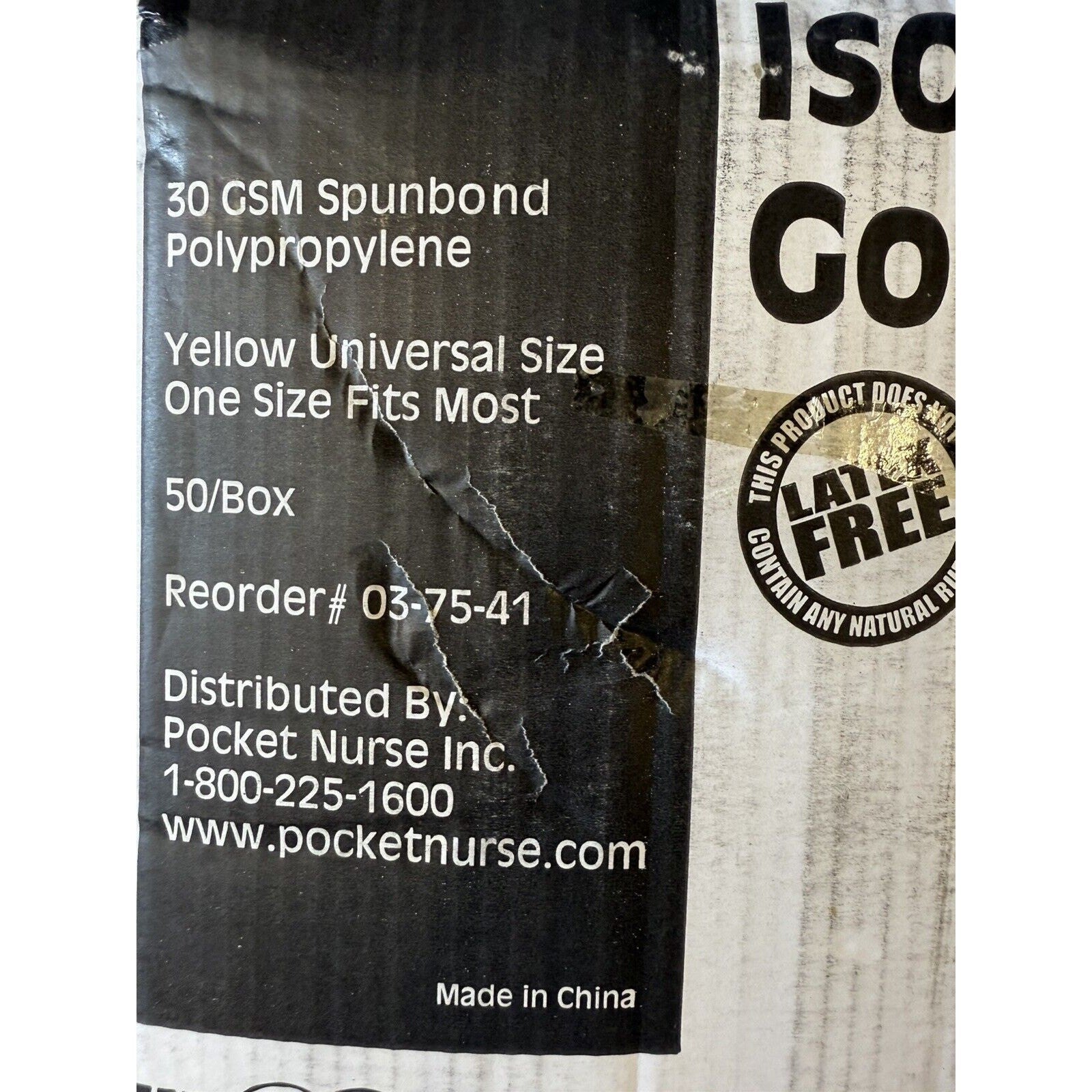 Pocket Nurse Case Of 50 Yellow Isolation Gowns Elastic Cuffs Fluid Resistant